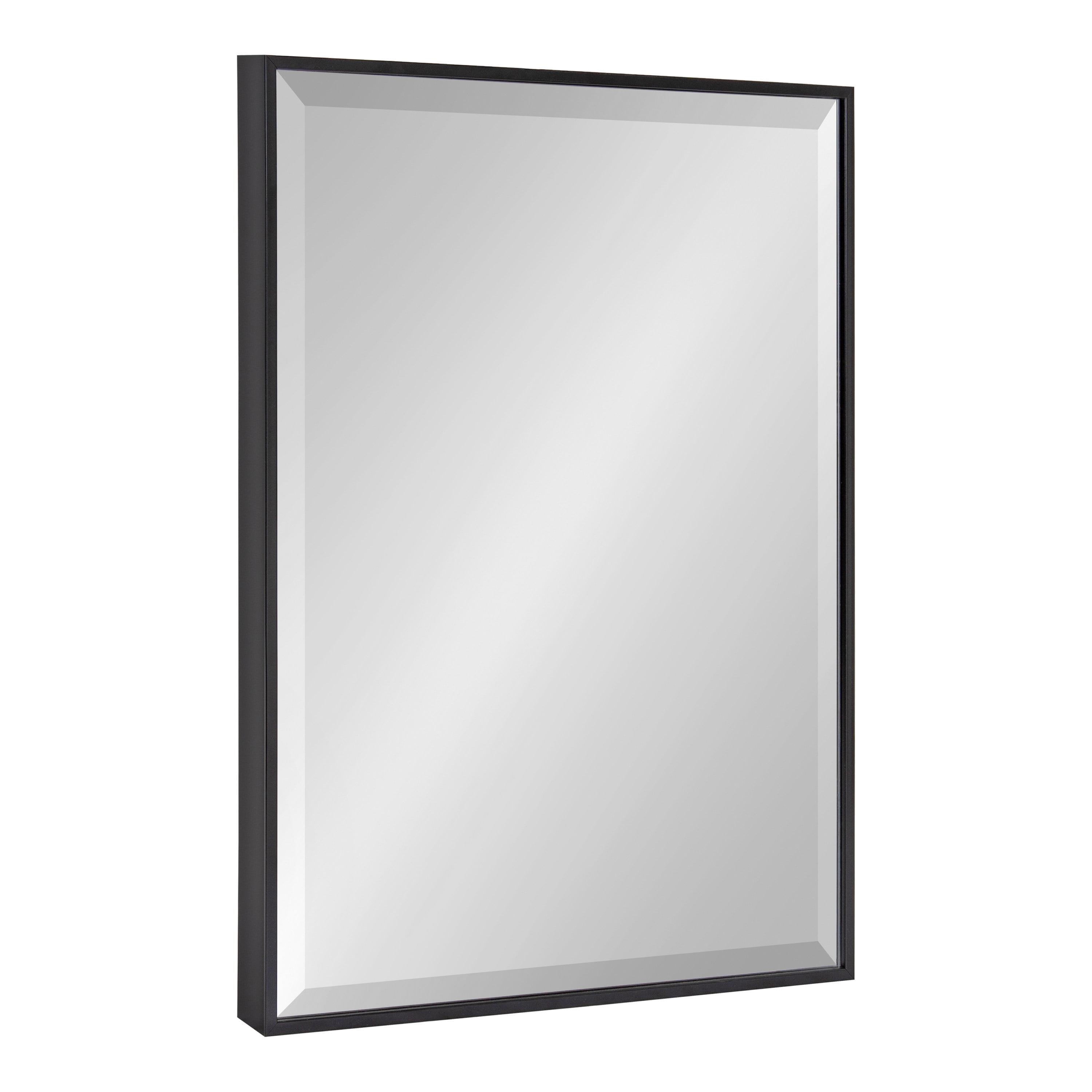 18.7" x 24.7" Rhodes Rectangle Wall Mirror Black - Kate & Laurel All Things Decor: Beveled, Plastic Frame, Easy to Hang