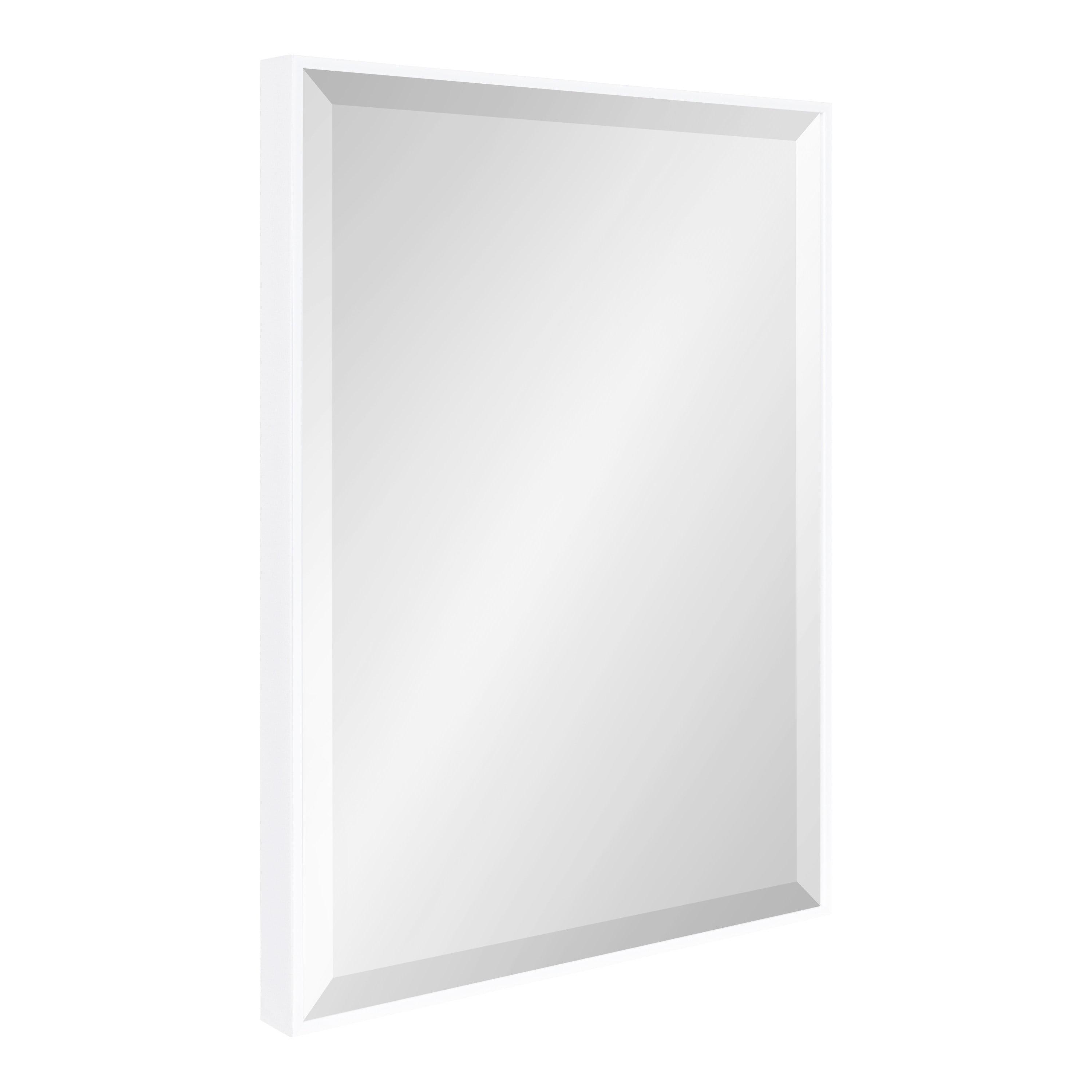 18.7" x 24.7" Rhodes Rectangle Wall Mirror White - Kate & Laurel All Things Decor: Beveled, Plastic Frame, No Assembly