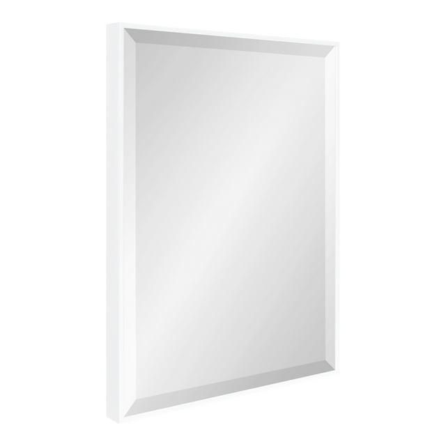 18.7" x 24.7" Rhodes Rectangle Wall Mirror White - Kate & Laurel All Things Decor: Beveled, Plastic Frame, No Assembly