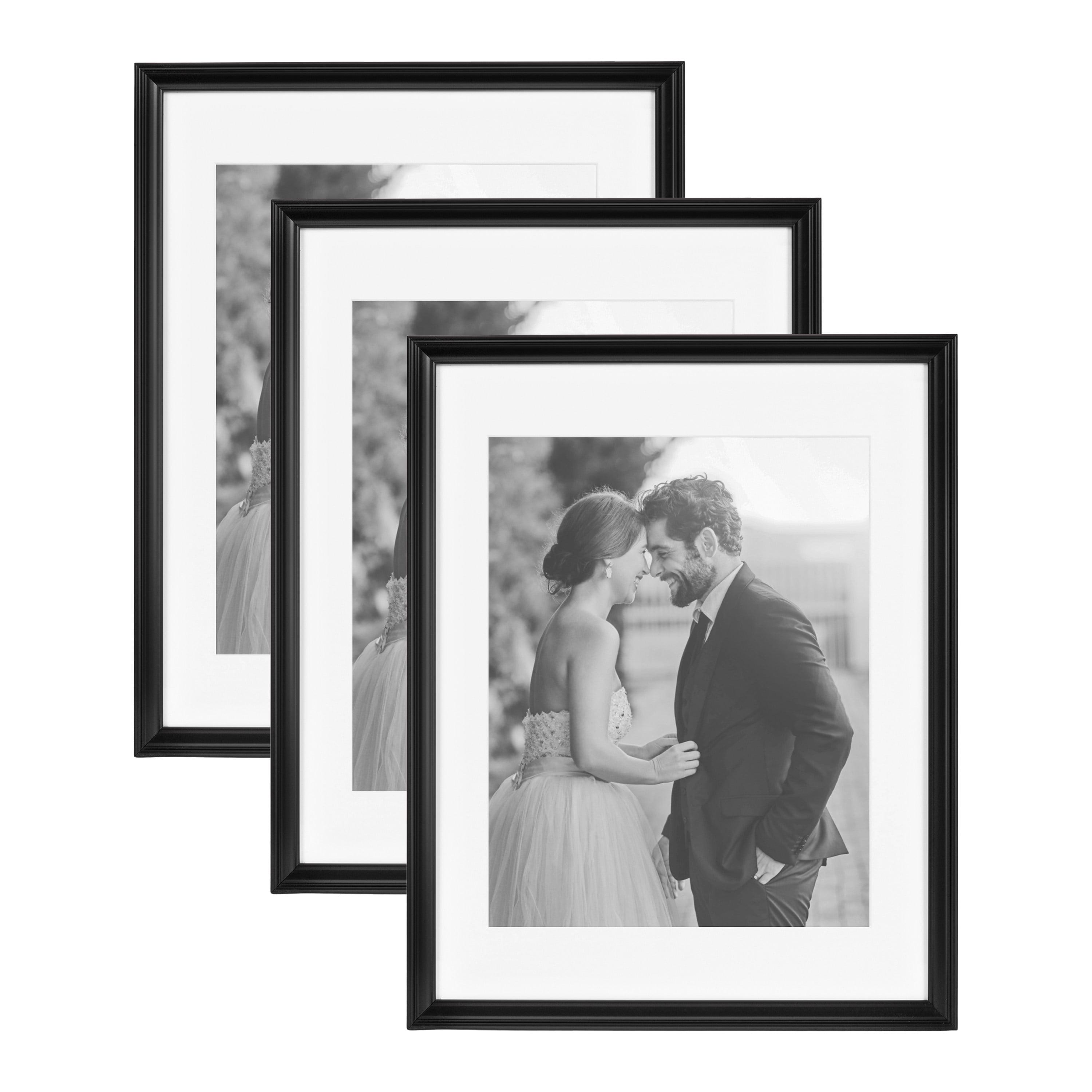 Black Polystyrene 11x14 Wall Photo Frame Set