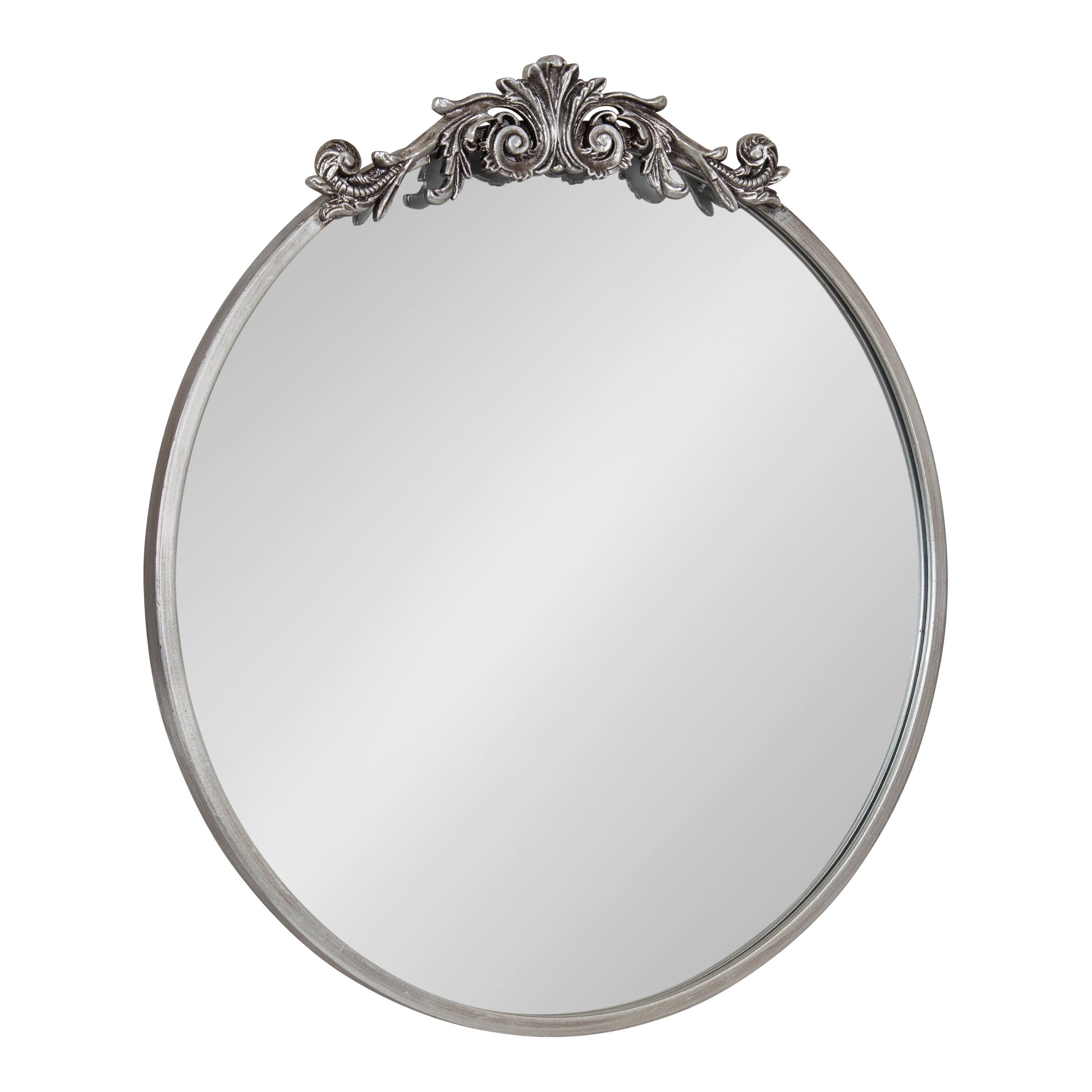 Kate and Laurel Arendahl Metal Round Mirror, 24" Diameter, Silver