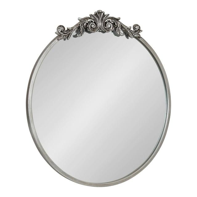 Kate and Laurel Arendahl Metal Round Mirror, 24" Diameter, Silver
