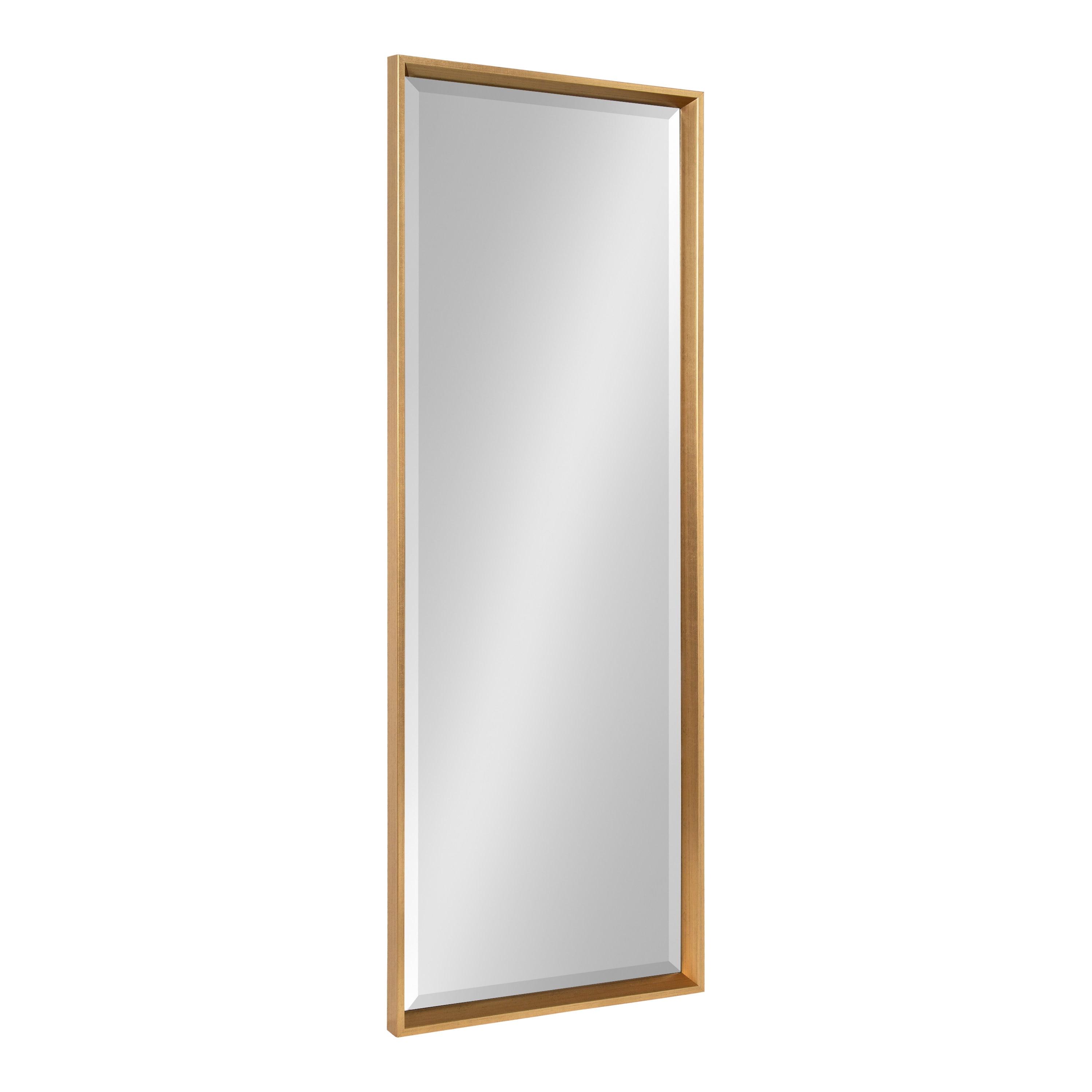 17.5" x 49.5" Calter Full Length Wall Mirror Gold - Kate and Laurel: No Assembly, Rectangle, Plastic Frame