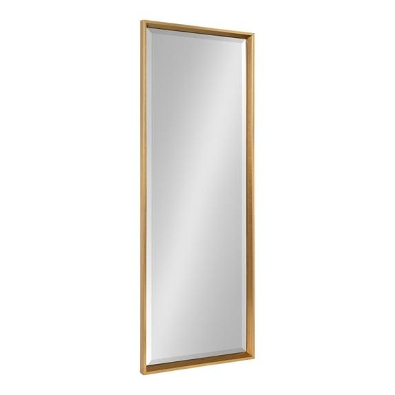 17.5" x 49.5" Calter Full Length Wall Mirror Gold - Kate and Laurel: No Assembly, Rectangle, Plastic Frame