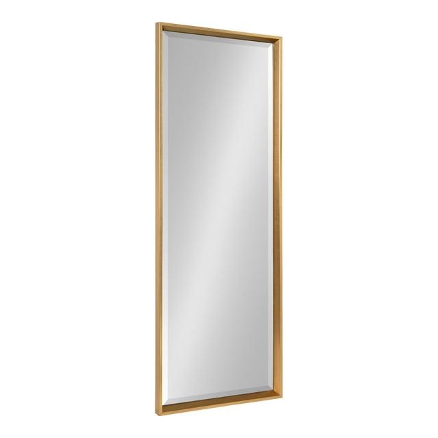 17.5" x 49.5" Calter Full Length Wall Mirror Gold - Kate and Laurel: No Assembly, Rectangle, Plastic Frame