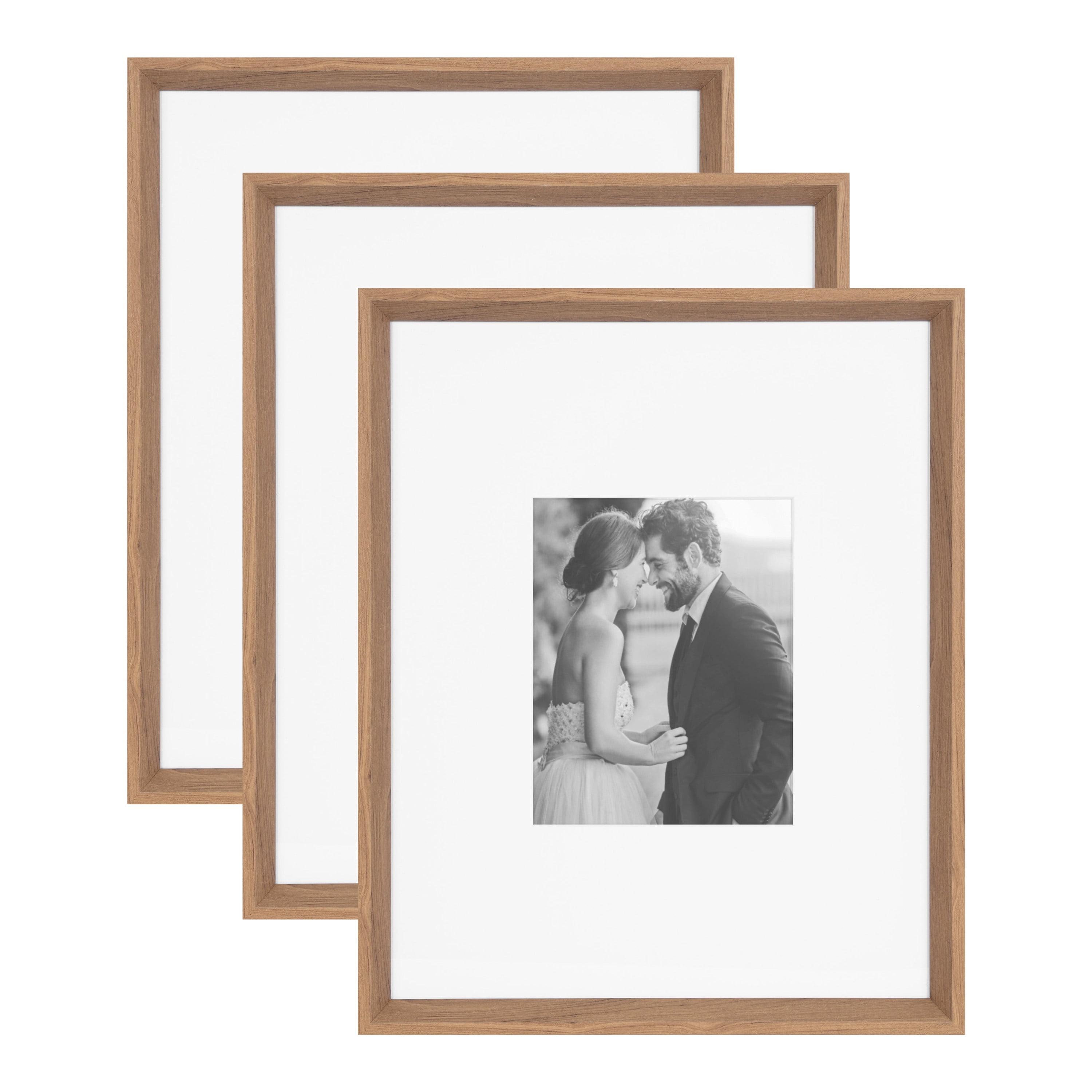 Kate & Laurel All Things Decor (Set of 3) 16"x20" Matted to 8"x10" Calter Modern Wall Picture Frames Brown: Gallery Wall Set