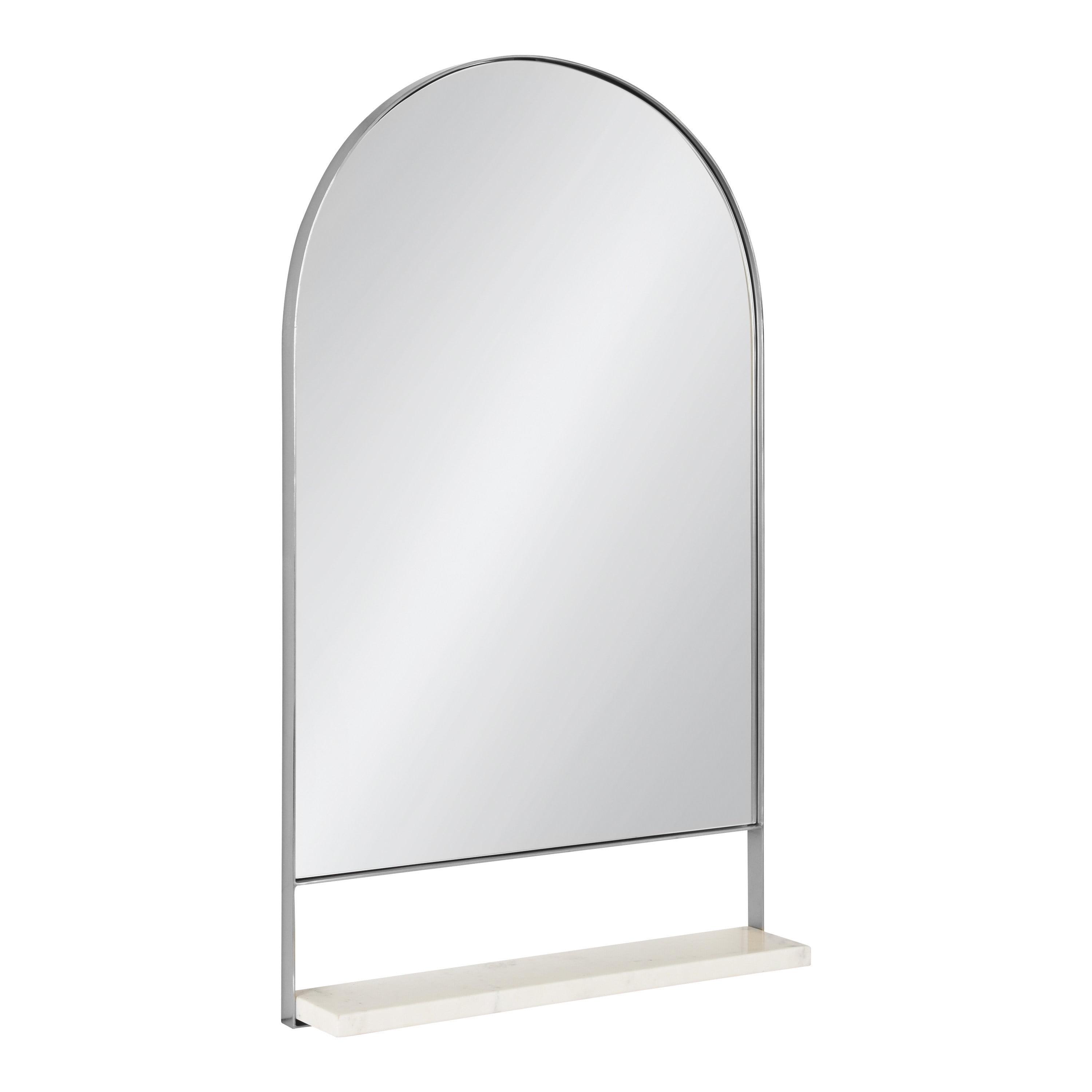 20"x34" Chadwin Arch Wall Mirror with Shelf Silver - Kate & Laurel All Things Decor: Modern Luxury, Handcrafted, Iron Frame