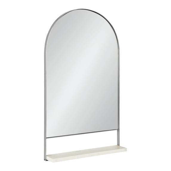 20"x34" Chadwin Arch Wall Mirror with Shelf Silver - Kate & Laurel All Things Decor: Modern Luxury, Handcrafted, Iron Frame