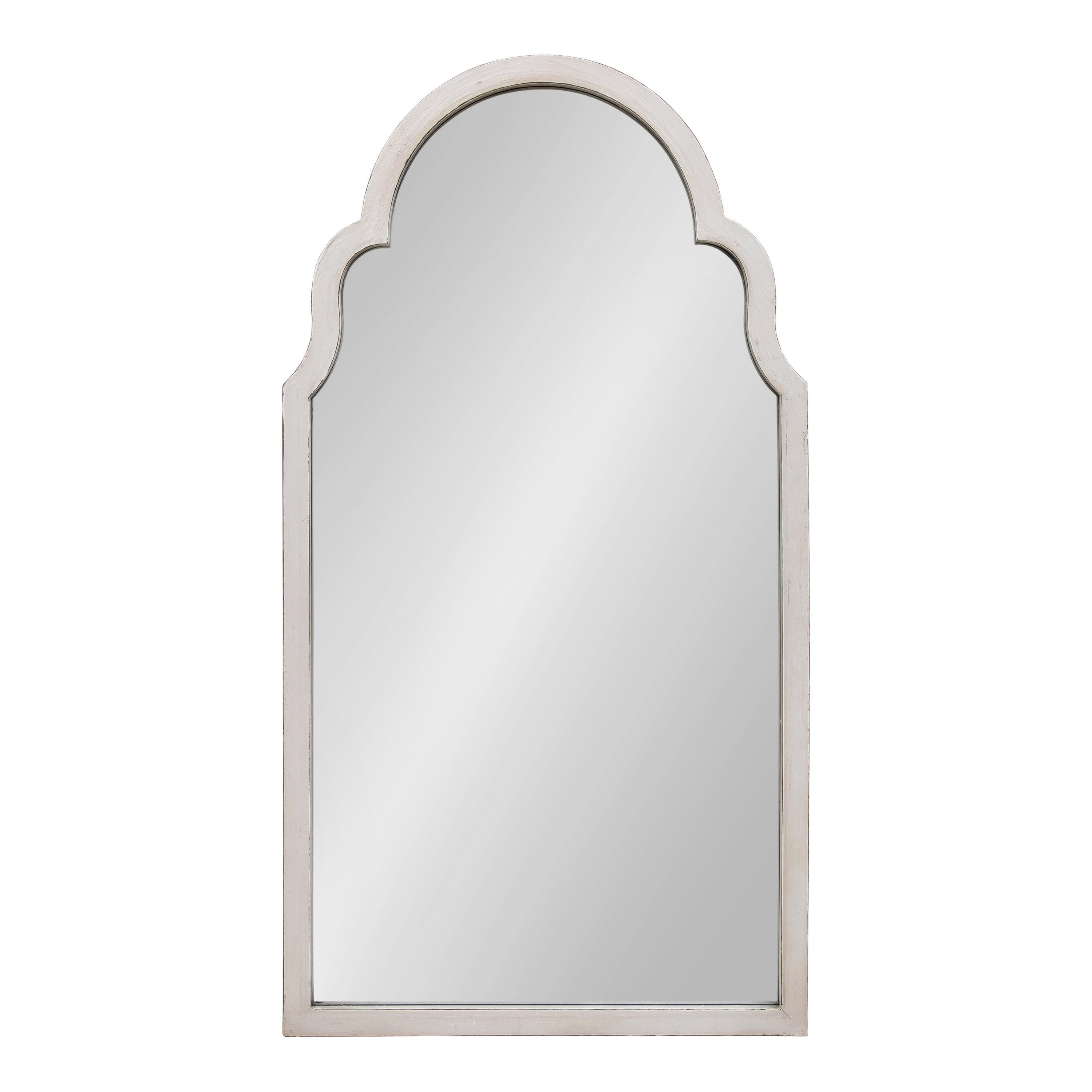 White Arched Full Length Distressed Wood Wall Mirror