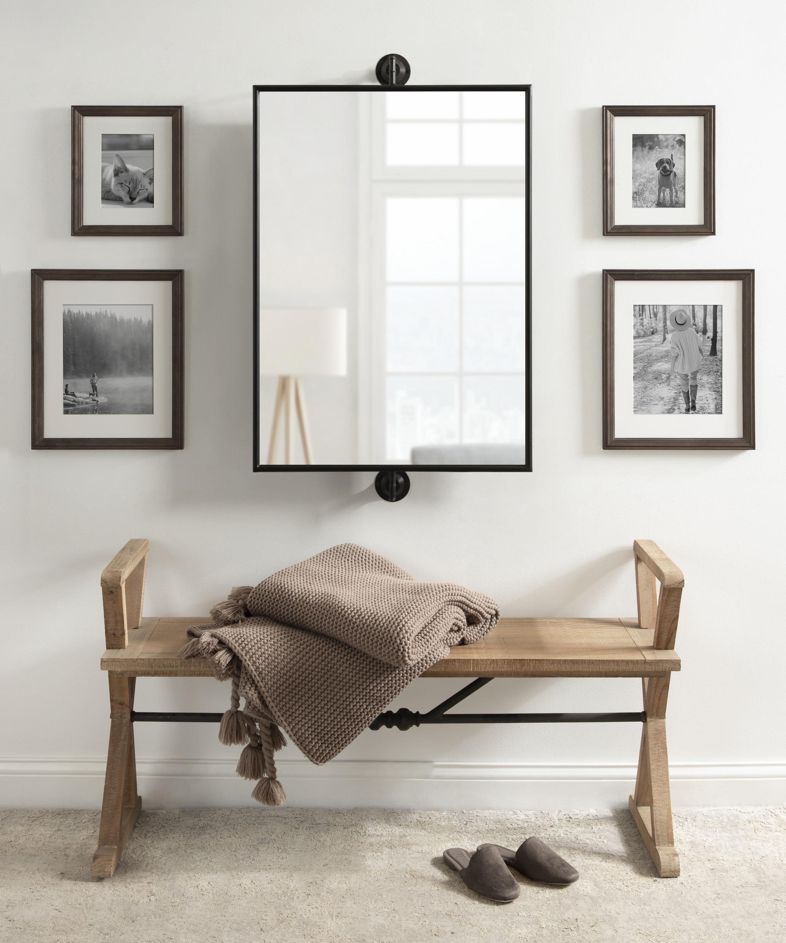 24"x40" Darbridge Rectangle Pivot Mirror Black - Kate & Laurel All Things Decor: Traditional Style, Wall Mounted, Includes Hardware