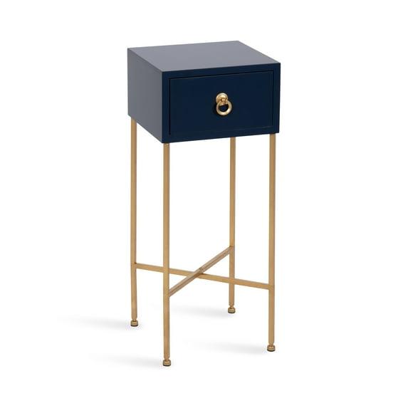 Kate and Laurel Decklyn Square MDF Tea Table, 11.75x11.75x30, Navy Blue