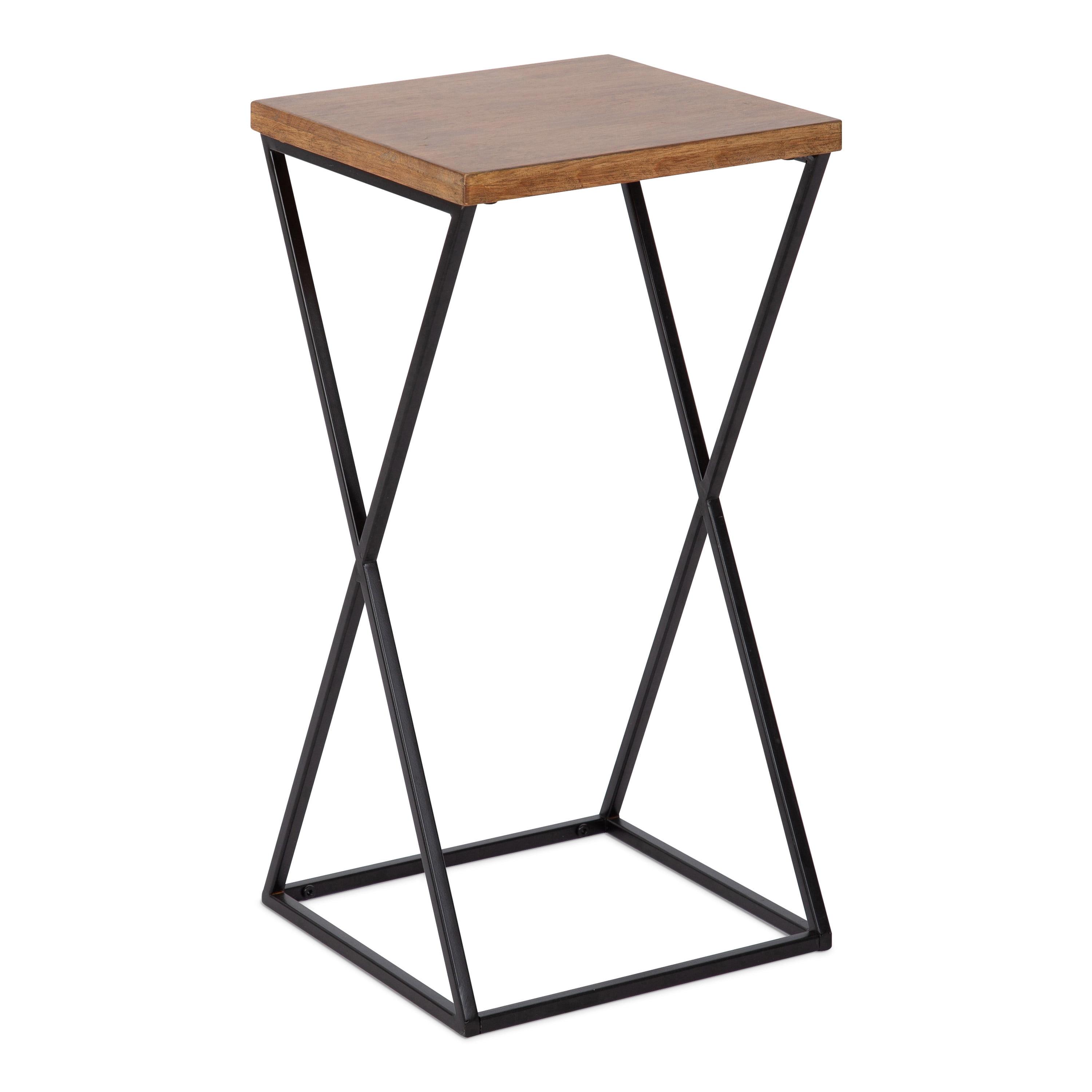 Kate and Laurel Elix Wood and Metal Table and Plant Stand