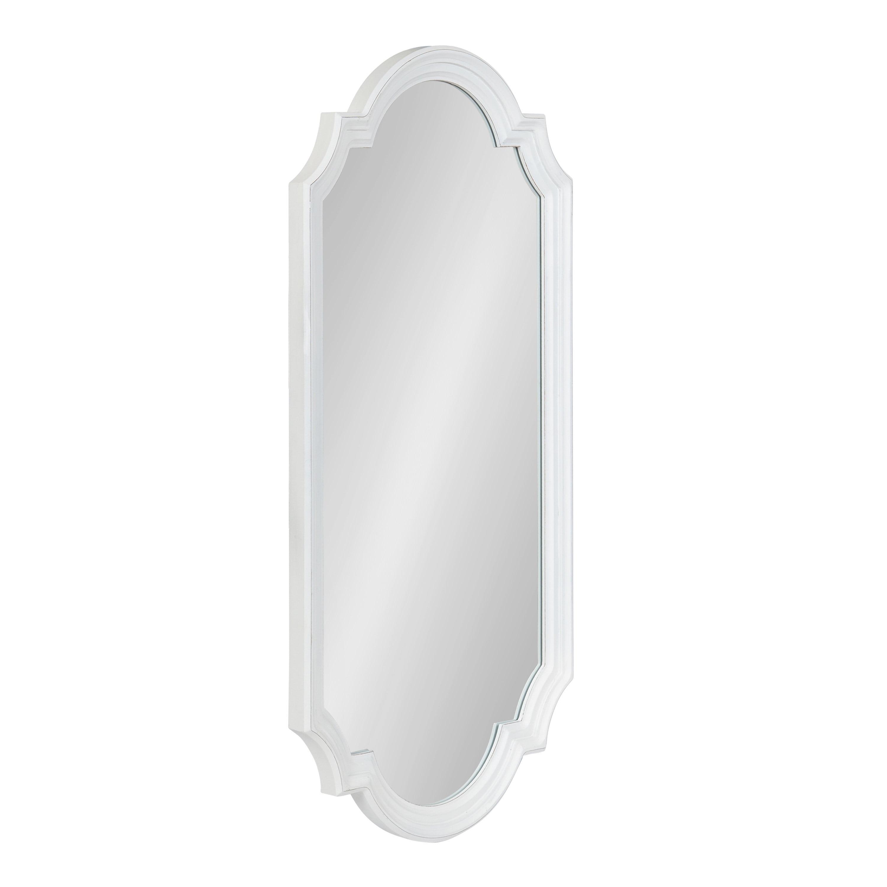 Kate and Laurel Fairbourne Scalloped MDF Full Length Mirror, 20x42, White