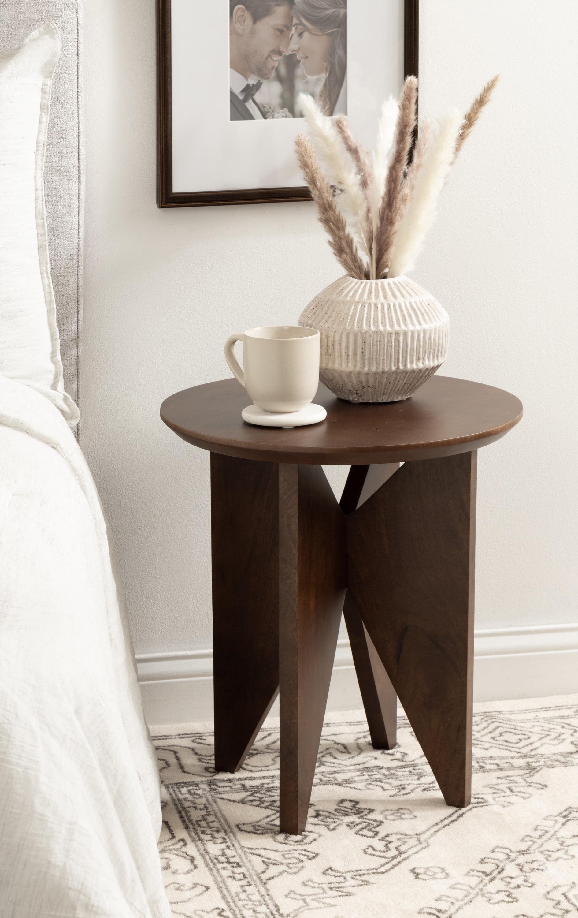 Kate and Laurel Faiza Wood Side Table, 18x18x20, Walnut Brown