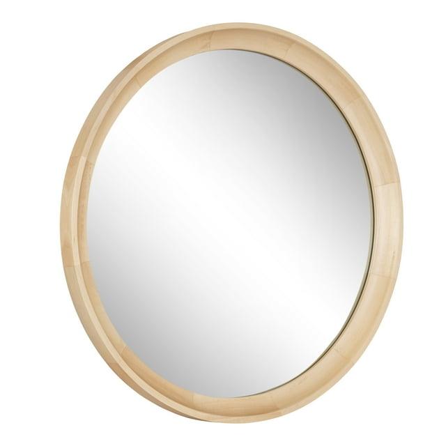 Kate and Laurel Hatherleig Round Wood Round Mirror, 24" Diameter, Natural