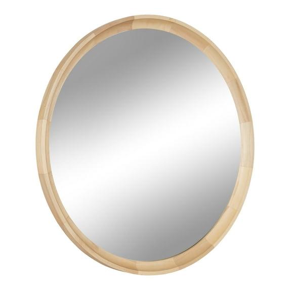 Kate and Laurel Hatherleig Round Wood Round Mirror, 30" Diameter, Natural