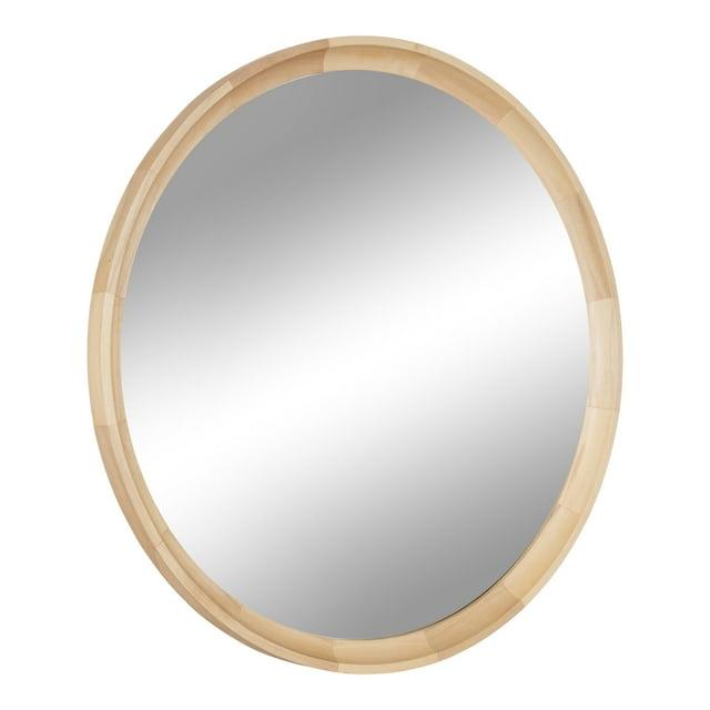 Kate and Laurel Hatherleig Round Wood Round Mirror, 30" Diameter, Natural