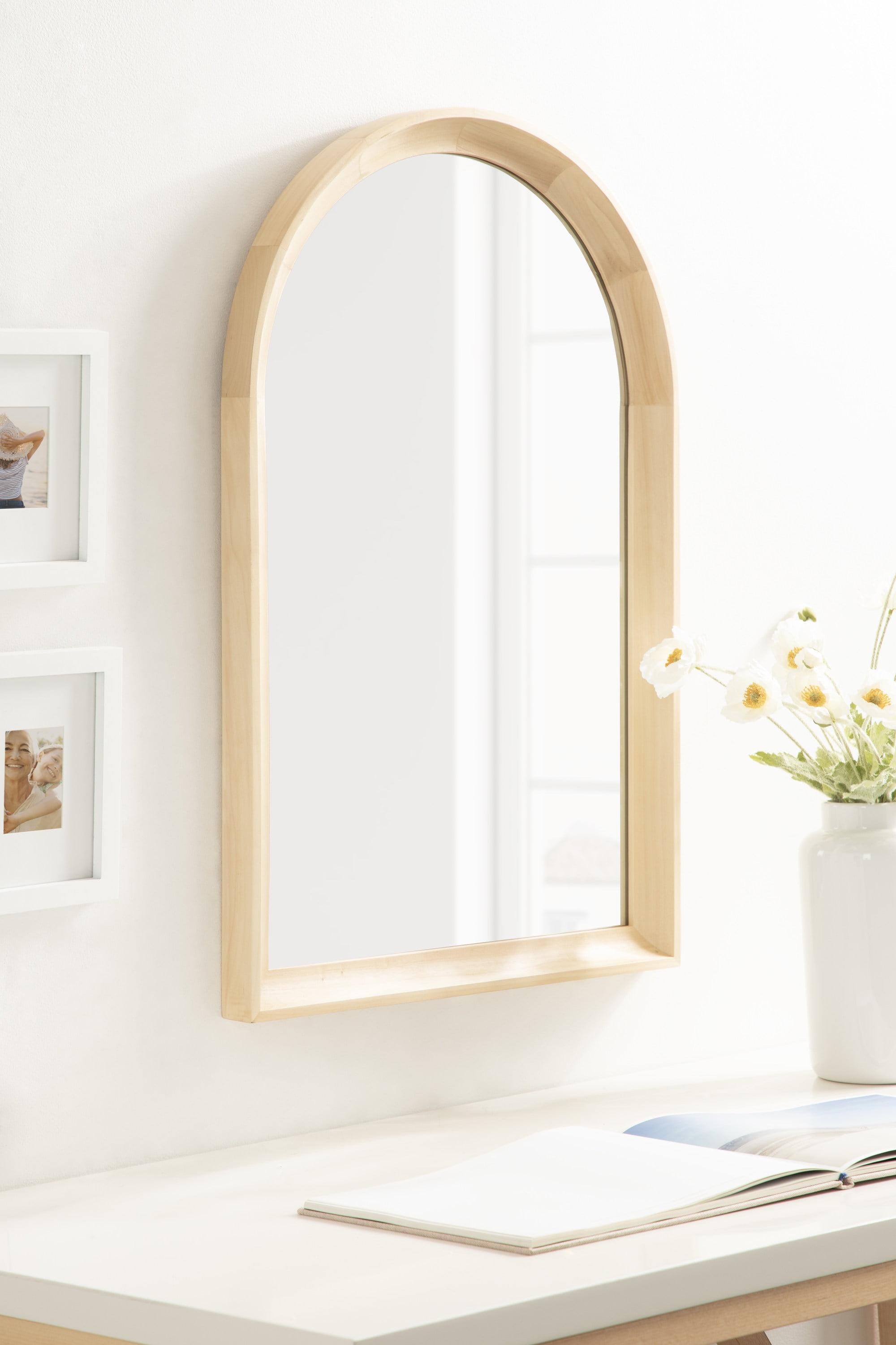 20"x30" Hatherleigh Arch Wood Wall Mirror Natural: Durable, Light Finish - Kate & Laurel All Things Decor