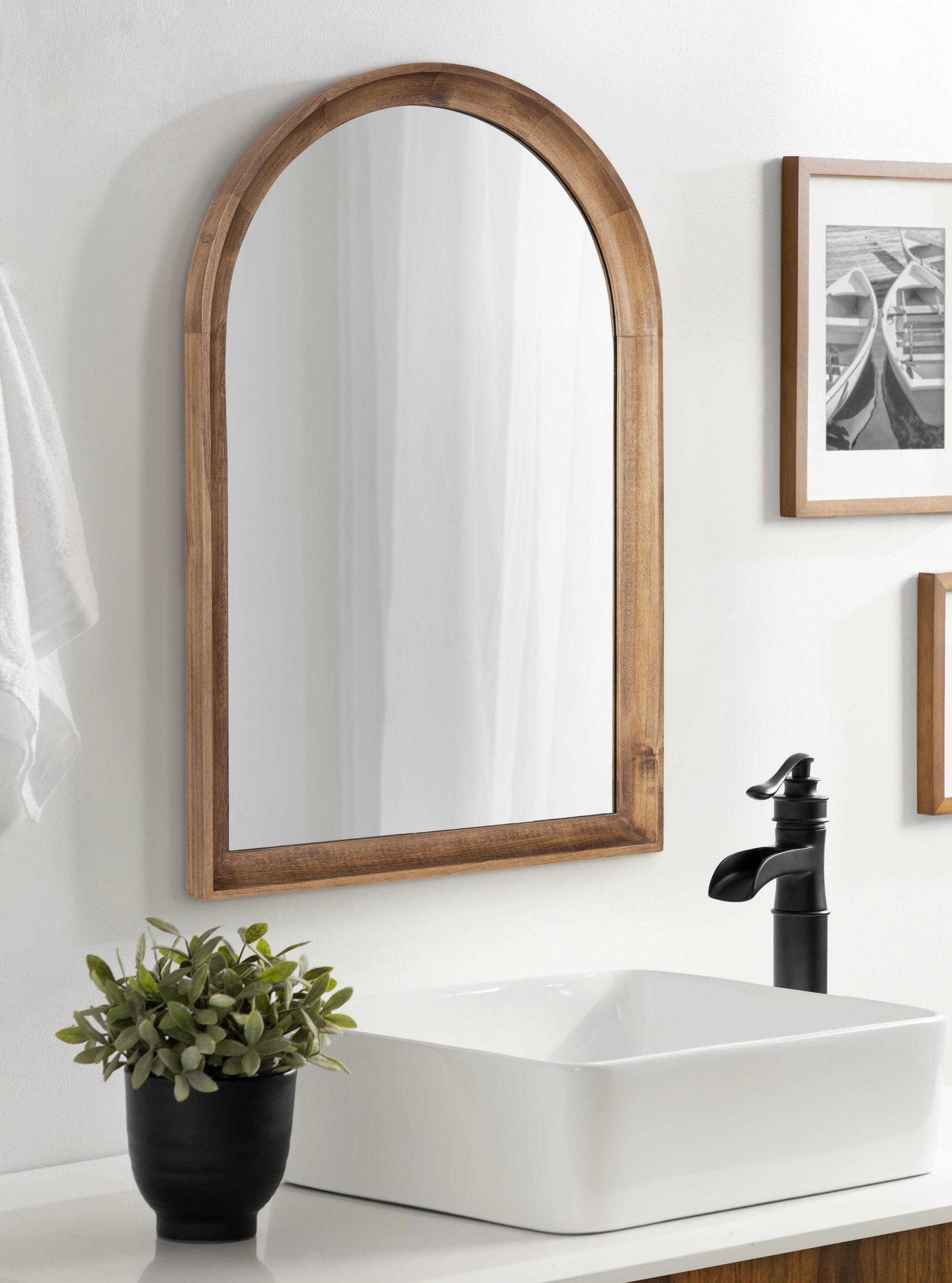 20"x30" Hatherleigh Arch Wood Wall Mirror Rustic Brown - Kate & Laurel All Things Decor