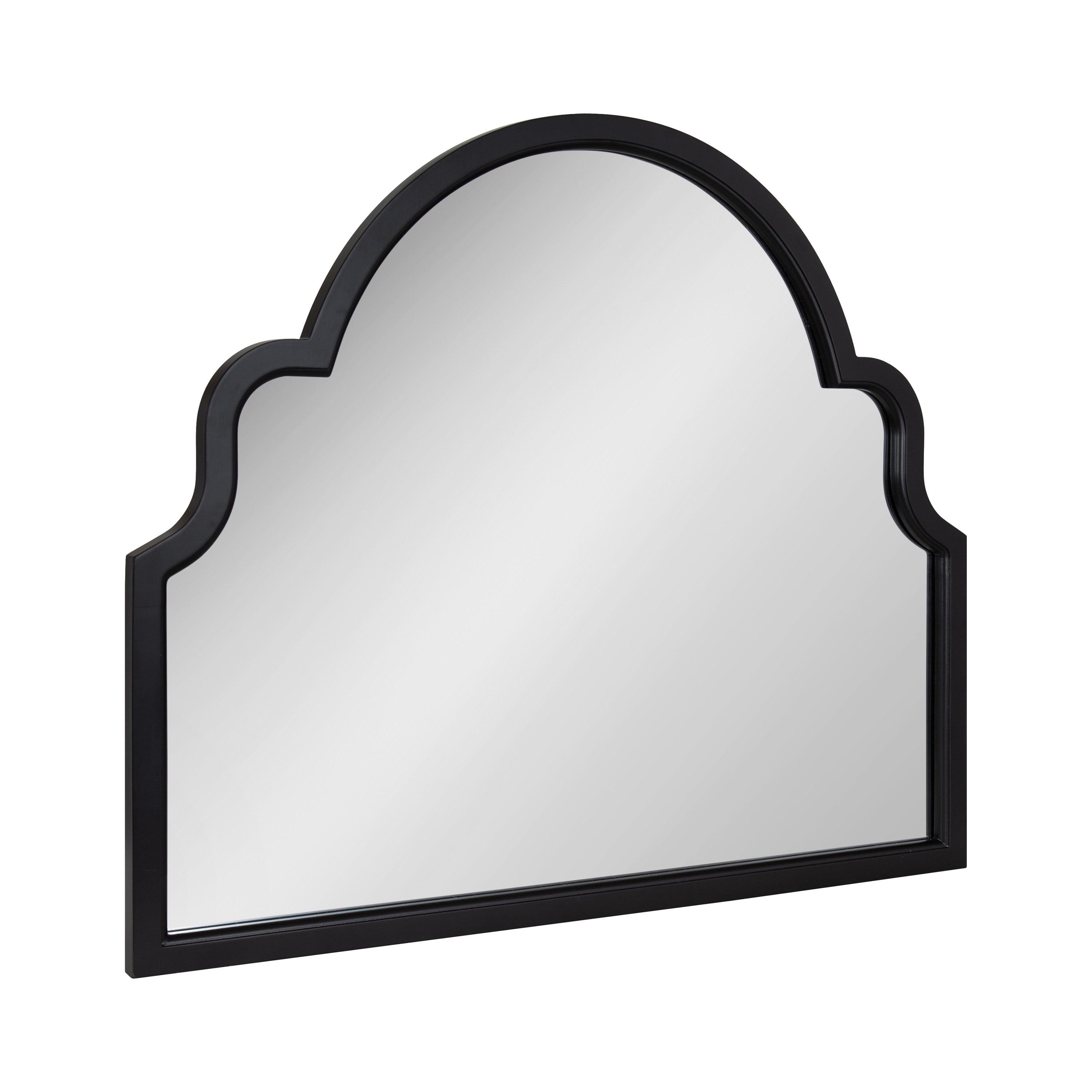 Kate and Laurel Hogan MDF Arch Mirror, 36x30, Black