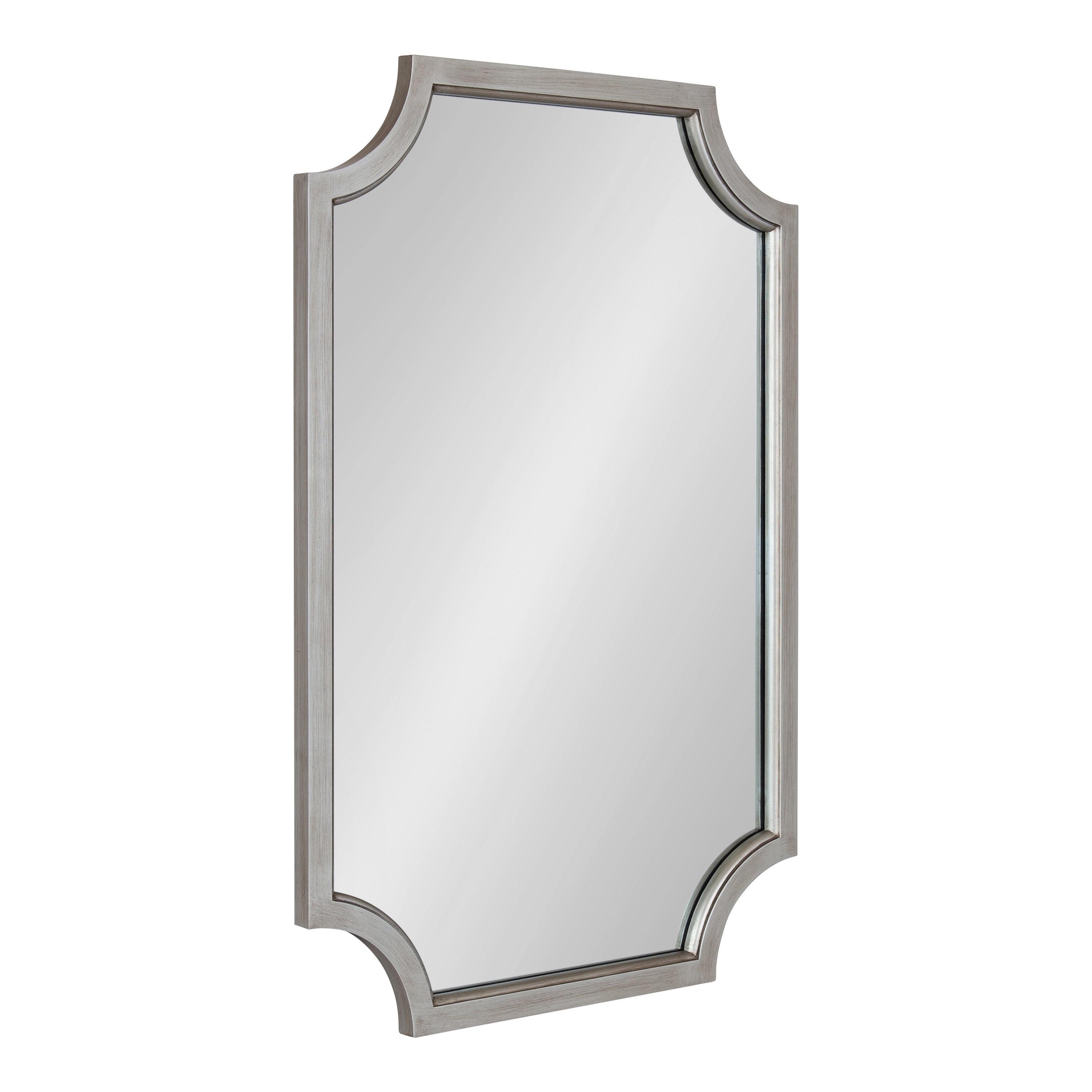 Kate and Laurel Hogan Scalloped MDF Scallop Mirror, 24x36, Silver