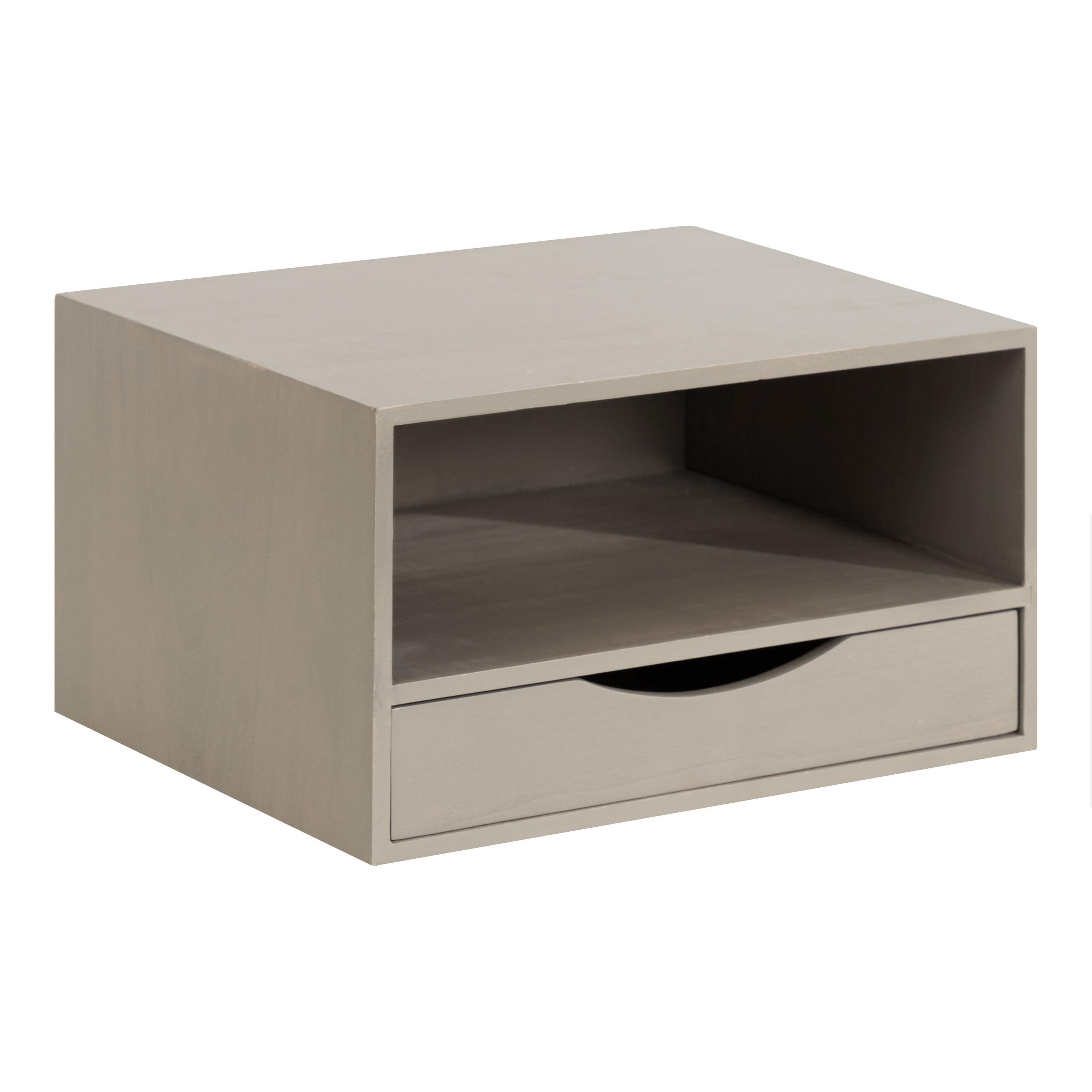 Kate and Laurel Hutton Rectangle Wood Floating Side Table, 12.5x10x7, Gray