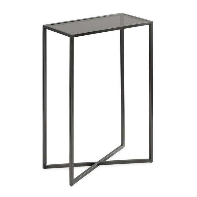 Kate and Laurel Jaspur Rectangle Metal Side Table, 16x8x24, Pewter