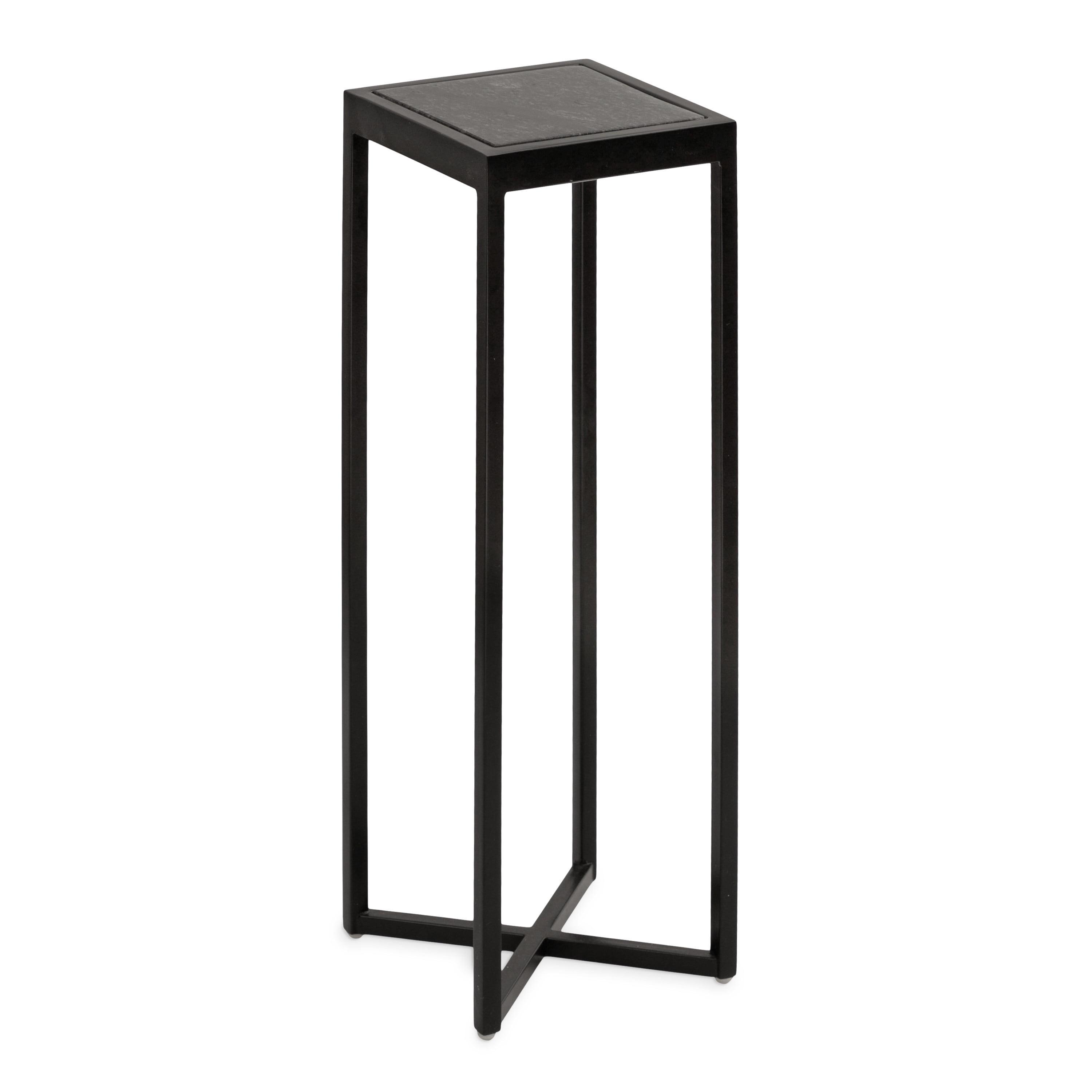 Kate and Laurel Jaspur Square Metal Drink Table, 7x7x21, Black