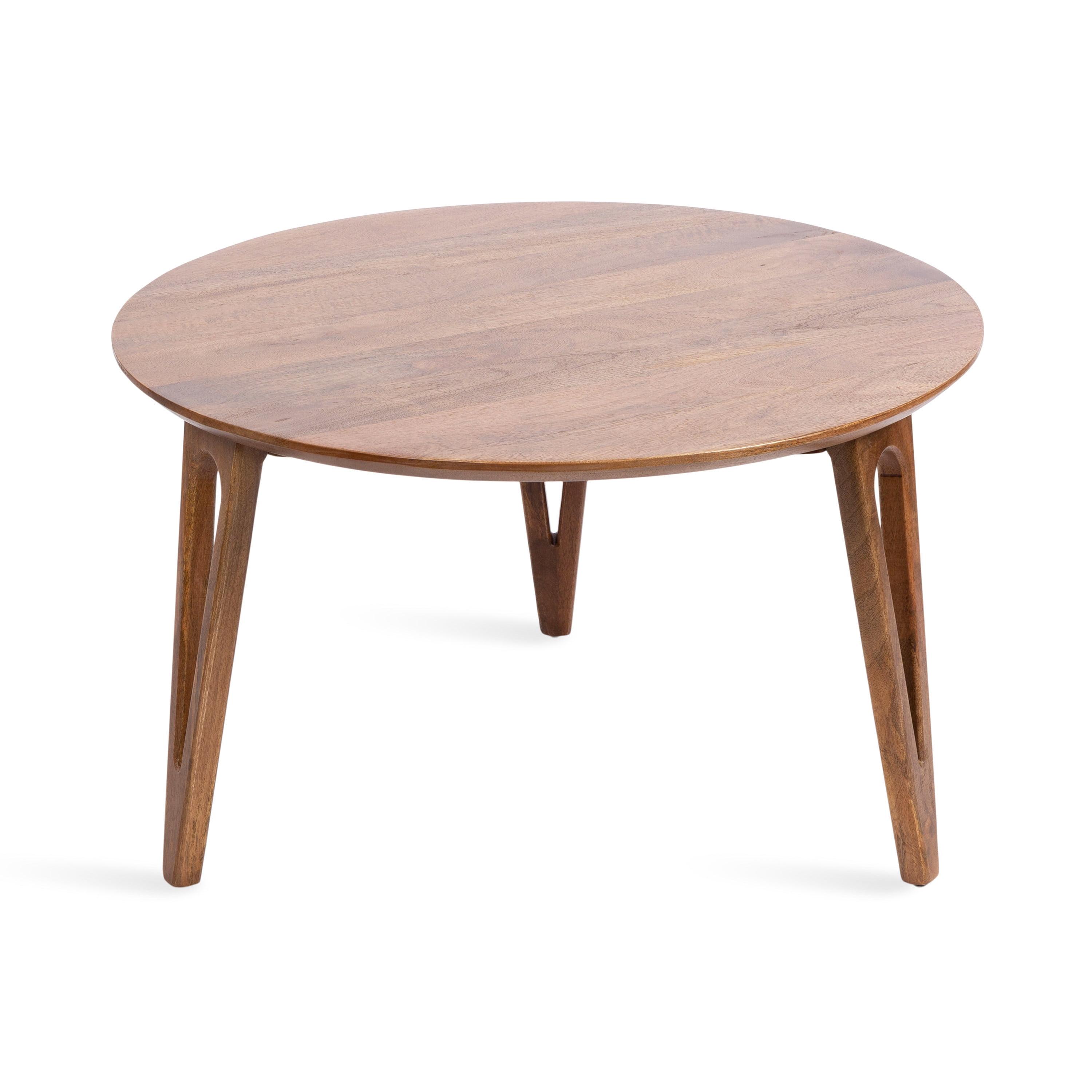 Kate and Laurel Kershaw Round Coffee Table, 30x30x19, Walnut Brown