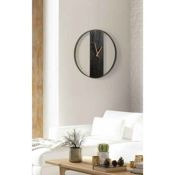 Kate & Laurel All Things Decor 24" Ladd Round Numberless Wall Clock Black