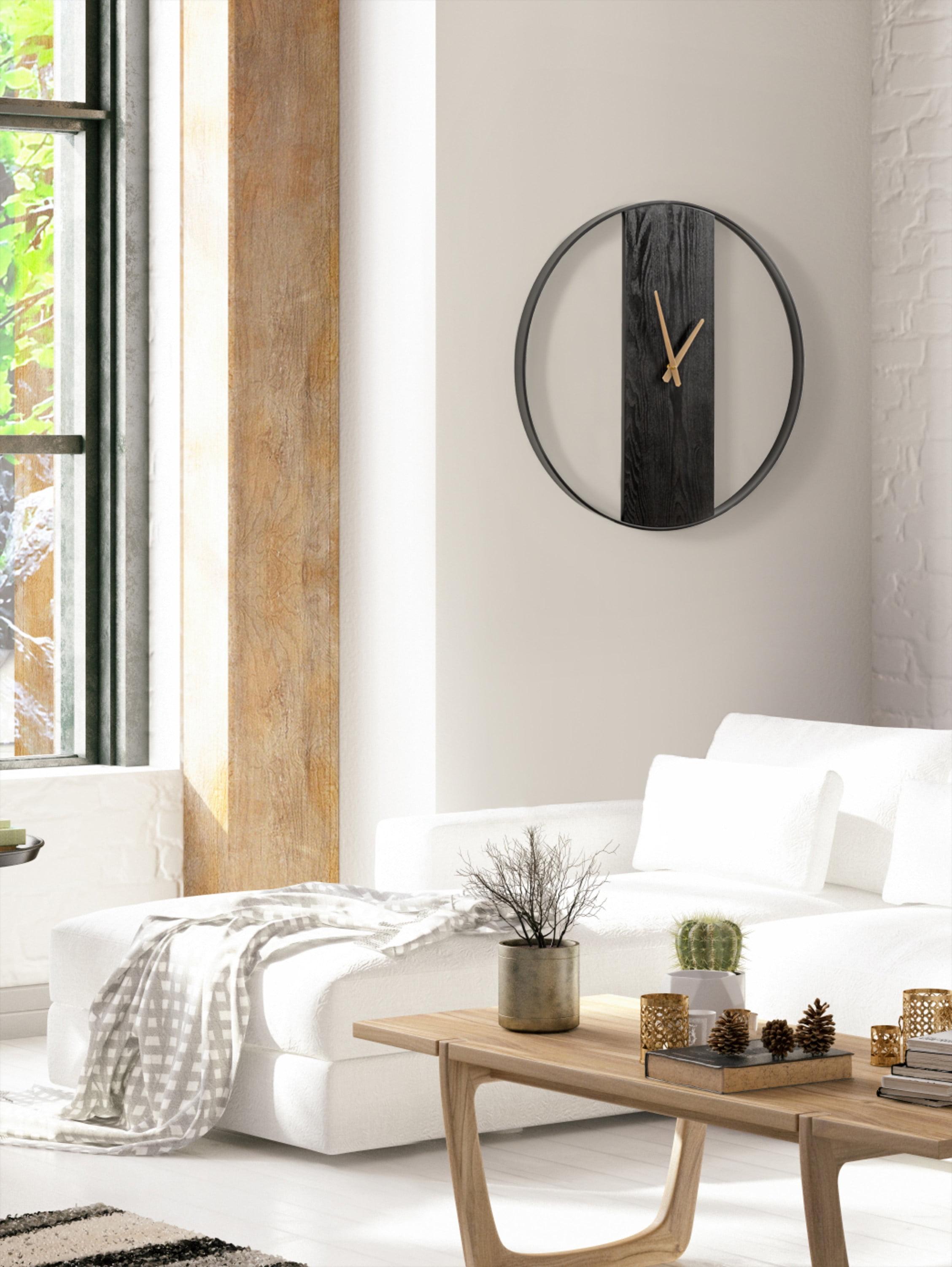 Kate & Laurel All Things Decor 24" Ladd Round Numberless Wall Clock Black