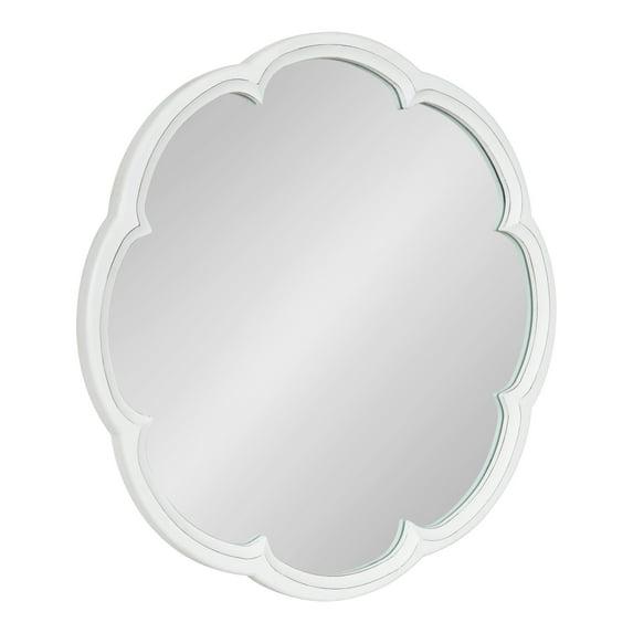Kate and Laurel Maren Scalloped Wall Mirror, 26" Diameter, White