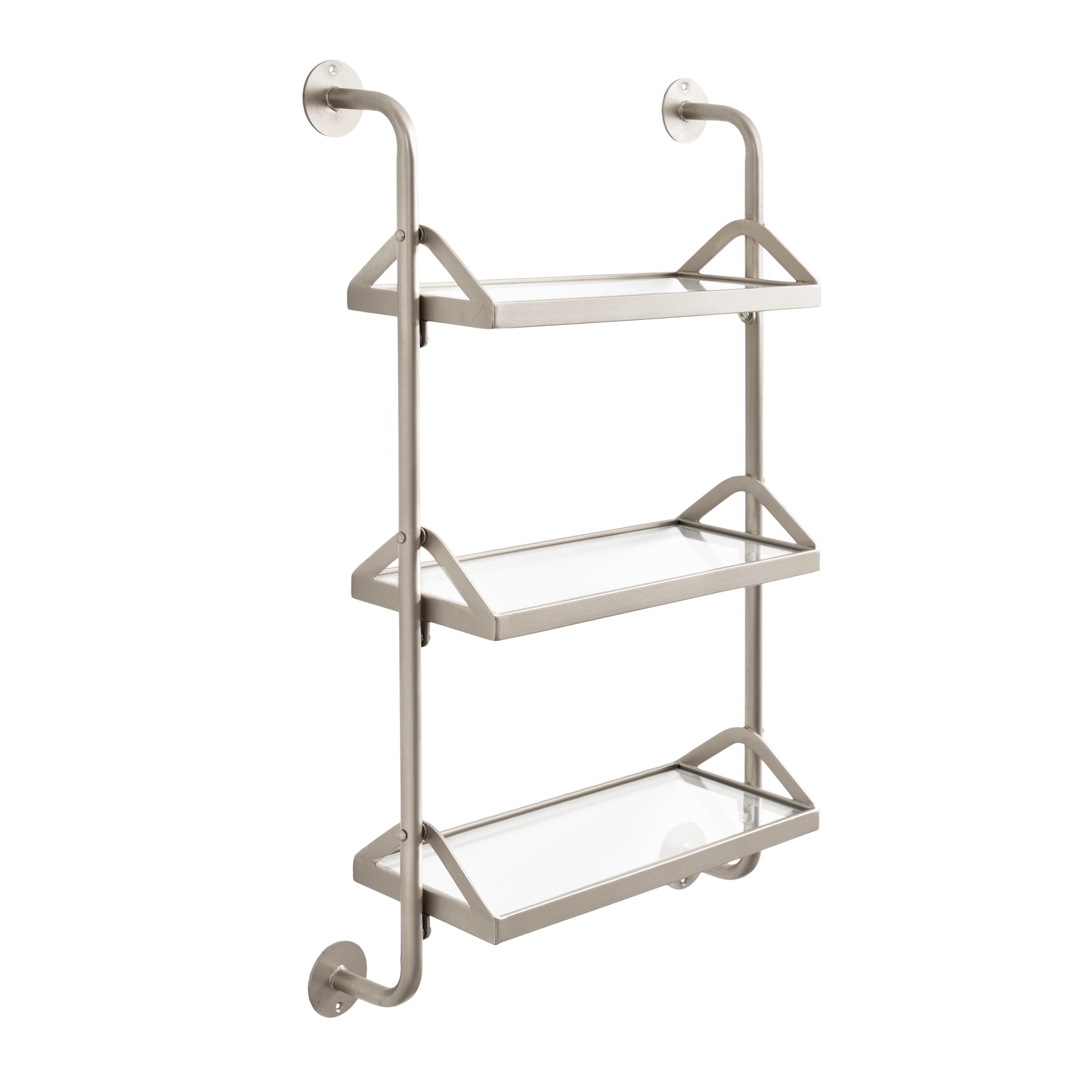 Kate & Laurel All Things Decor 18"x30" Marit Three-Tier Wall Shelf Silver