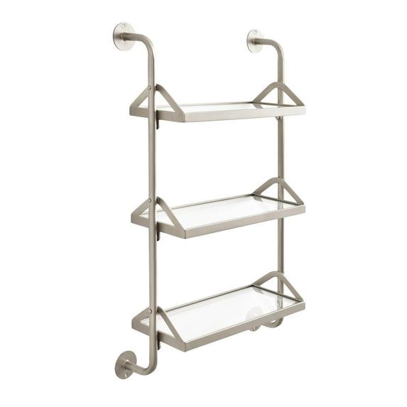Kate & Laurel All Things Decor 18"x30" Marit Three-Tier Wall Shelf Silver