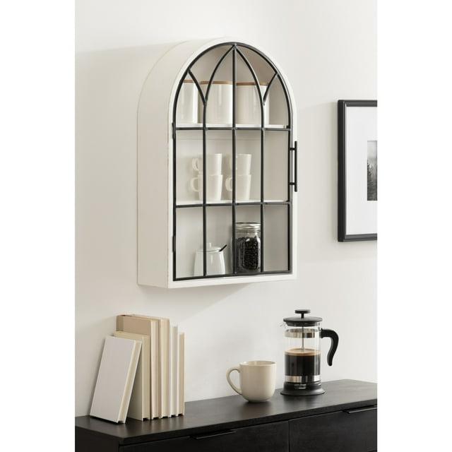 Kate and Laurel Megara Arched Wall Mounted Cabinet, 16x6x24, Black