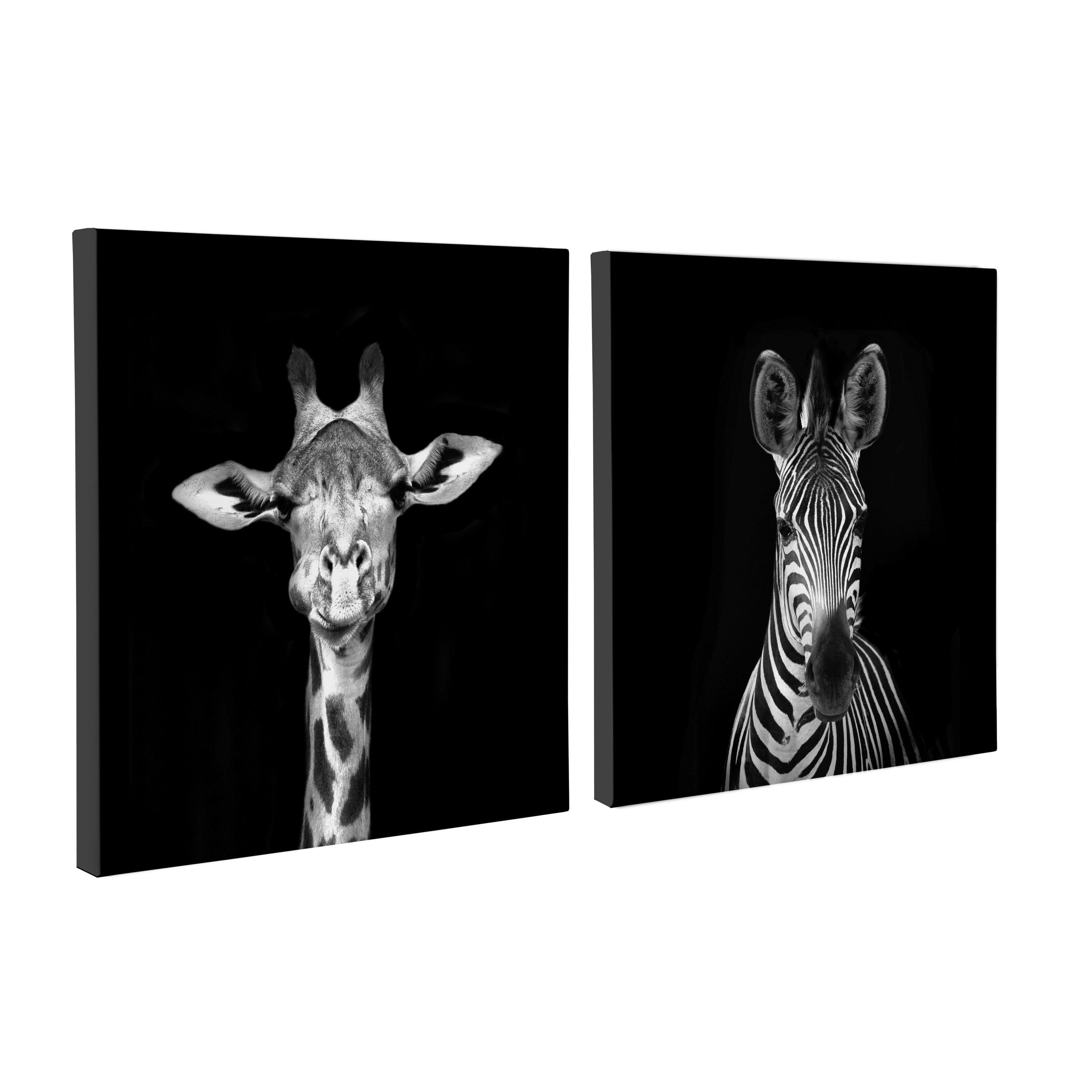 Kate & Laurel All Things Decor (Set of 2) 20"x20" Minimalist Animal Portrait by The Creative Bunch Studio Black Unframed Wall Canvas