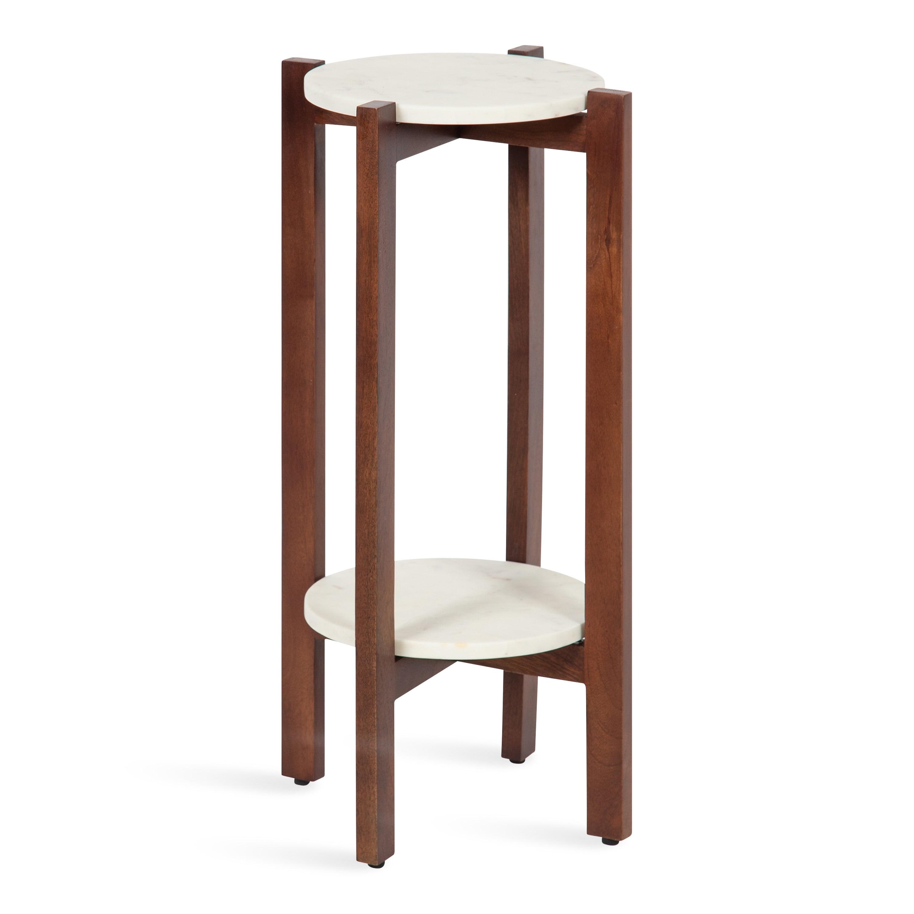 Kate and Laurel Moxley Square Wood Tea Table, 12x12x24, Walnut Brown