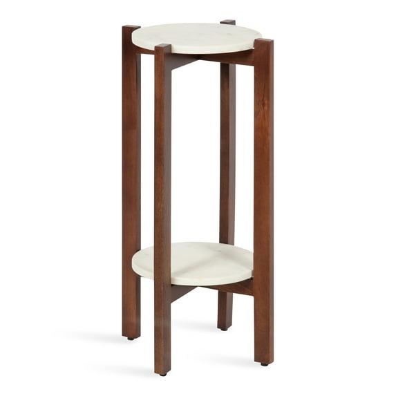 Kate and Laurel Moxley Square Wood Tea Table, 12x12x24, Walnut Brown
