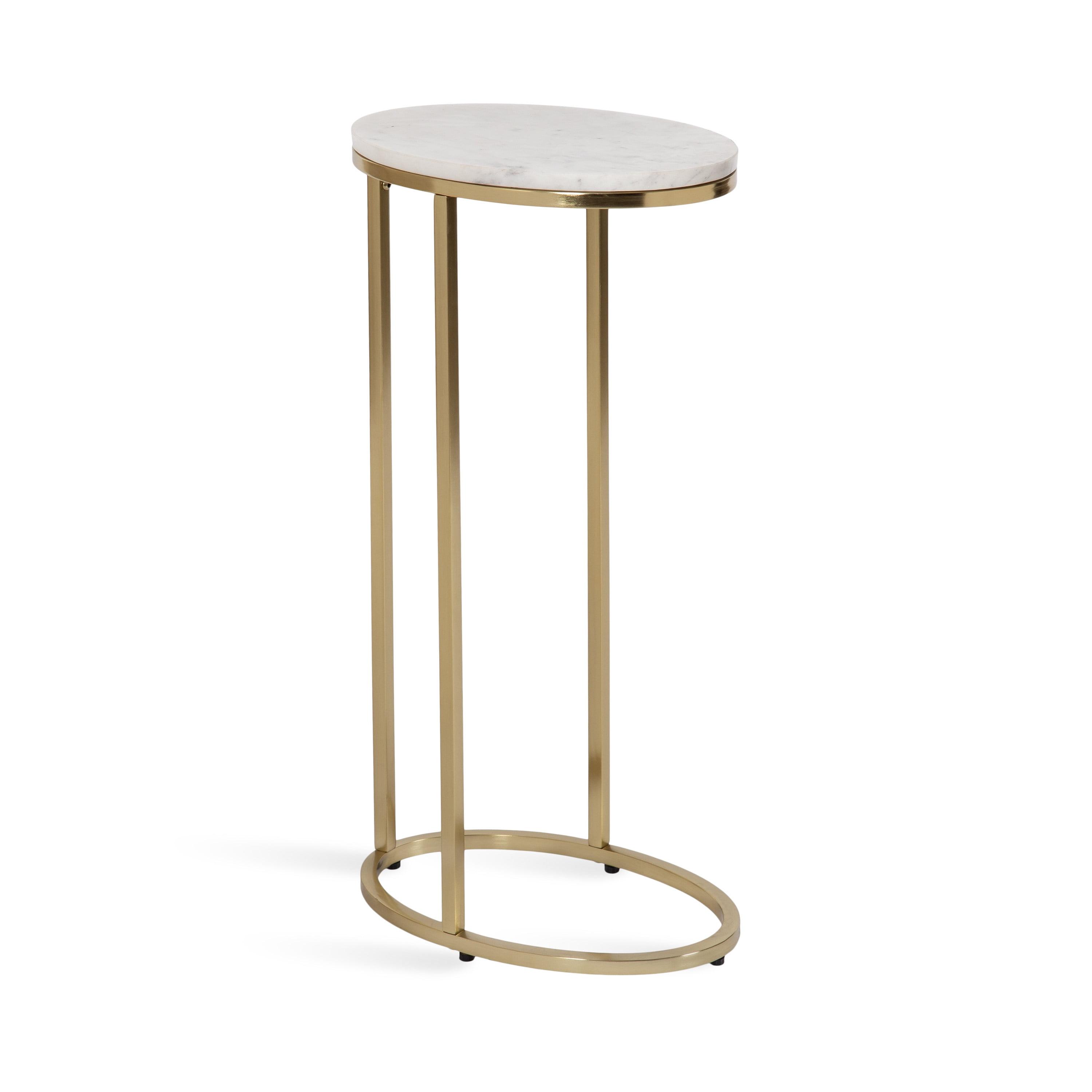 Kate and Laurel Natalli Oval Metal C Table, 14x9x28, Gold