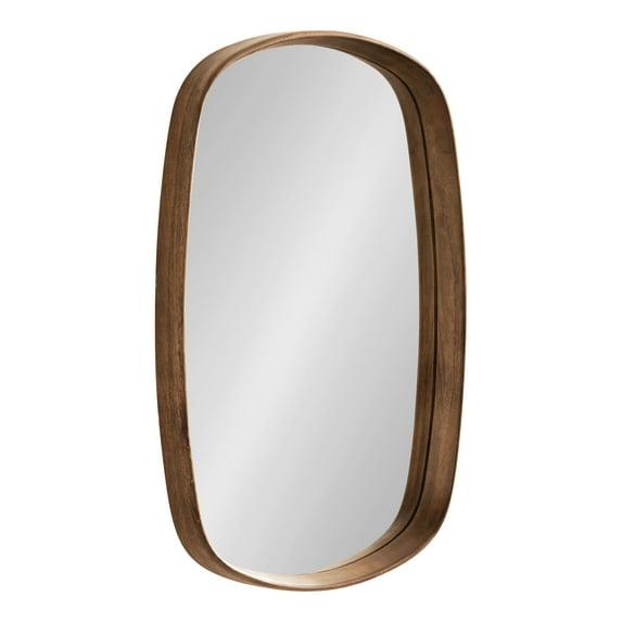 Kate and Laurel Prema Framed Wall Mirror, 20x30, Walnut Brown