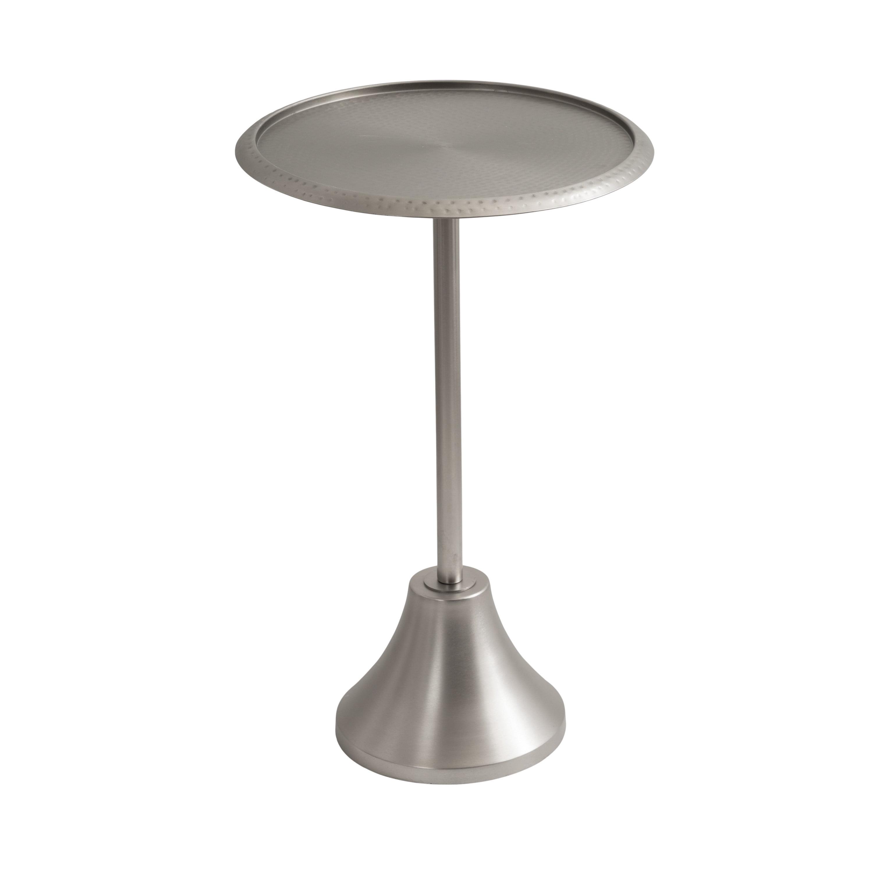 Kate and Laurel Sanzo Metal Side Table, 15x15x24, Silver