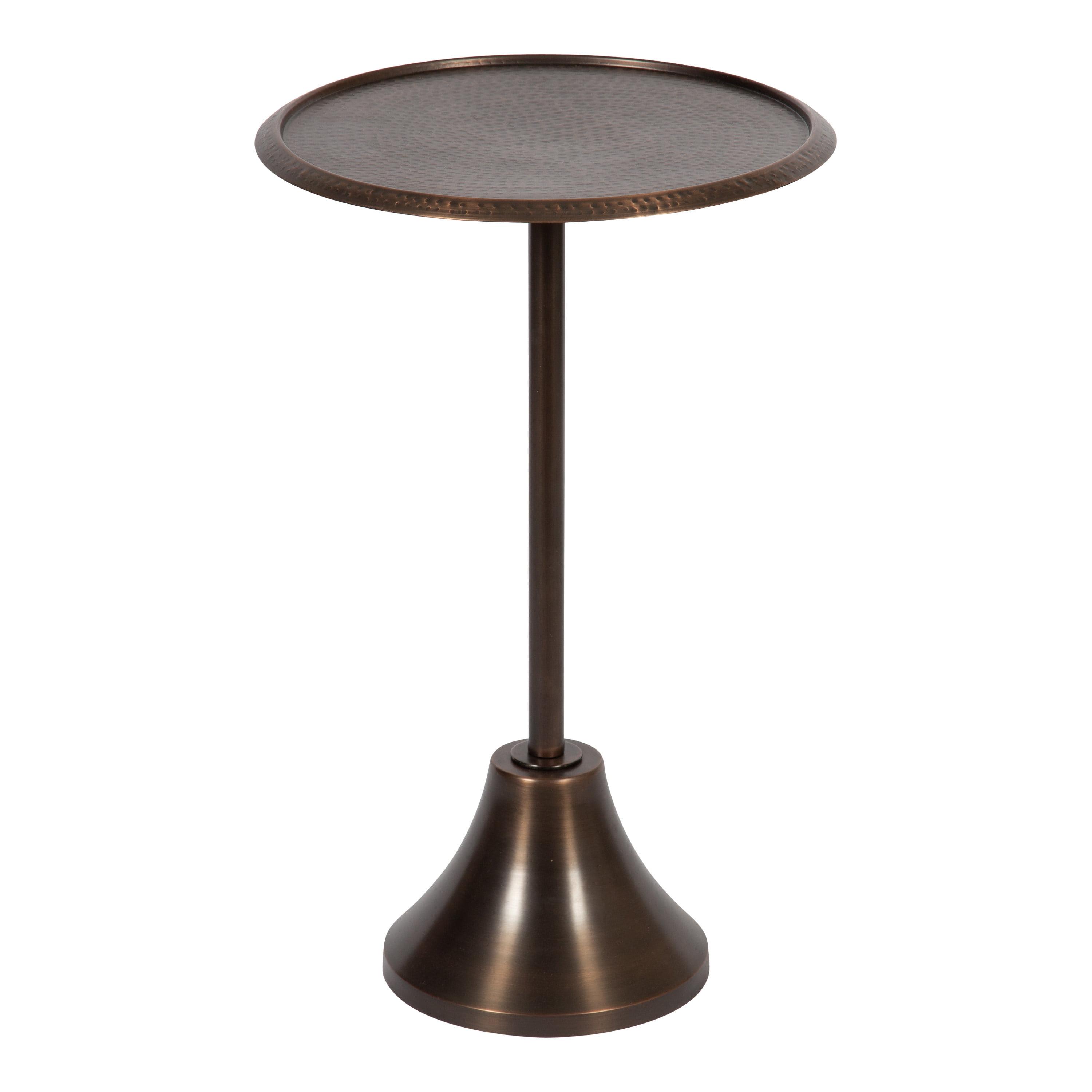 Kate and Laurel Sanzo Round Metal Side Table, 15x15x24, Bronze