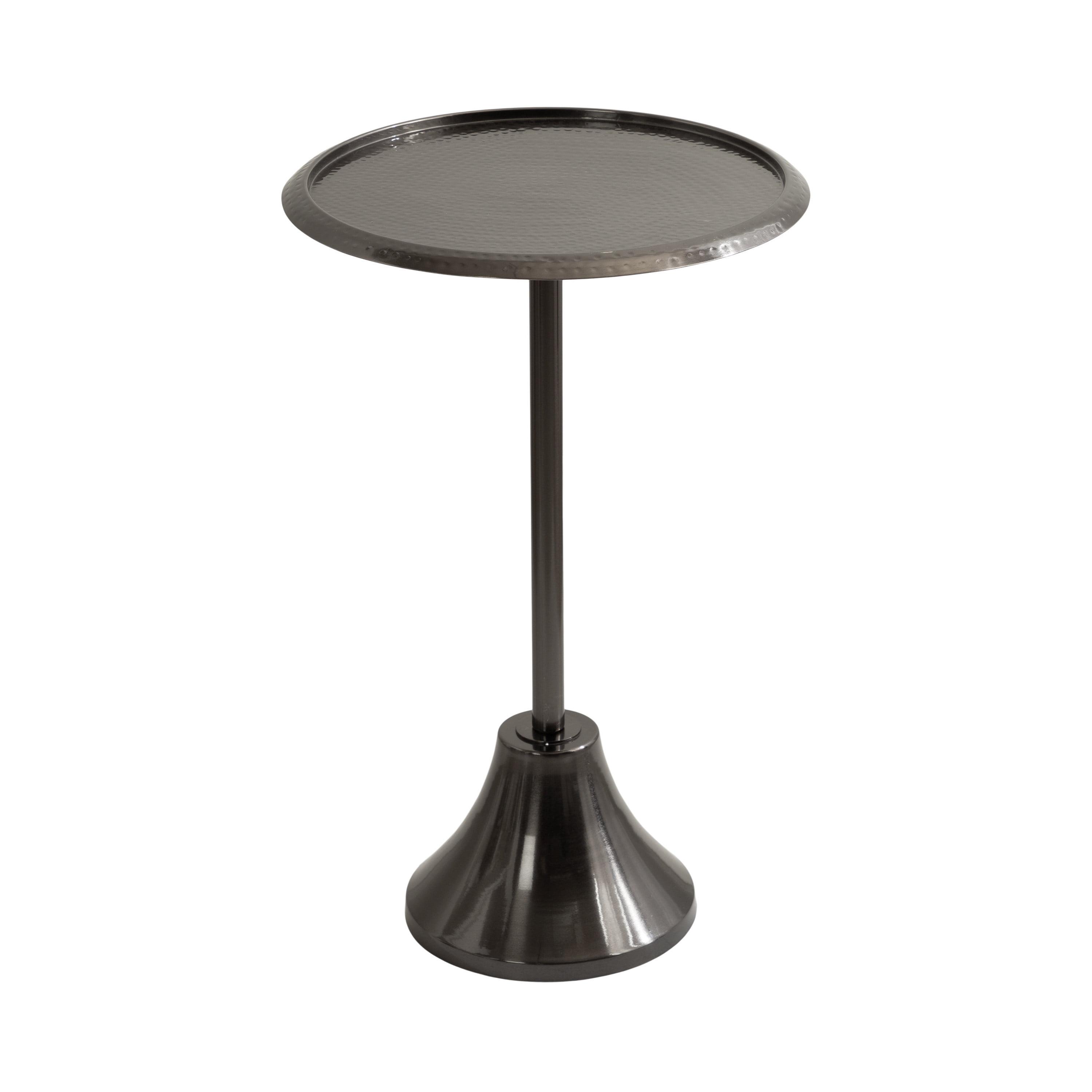 Kate and Laurel Sanzo Metal Side Table, 15x15x24, Pewter