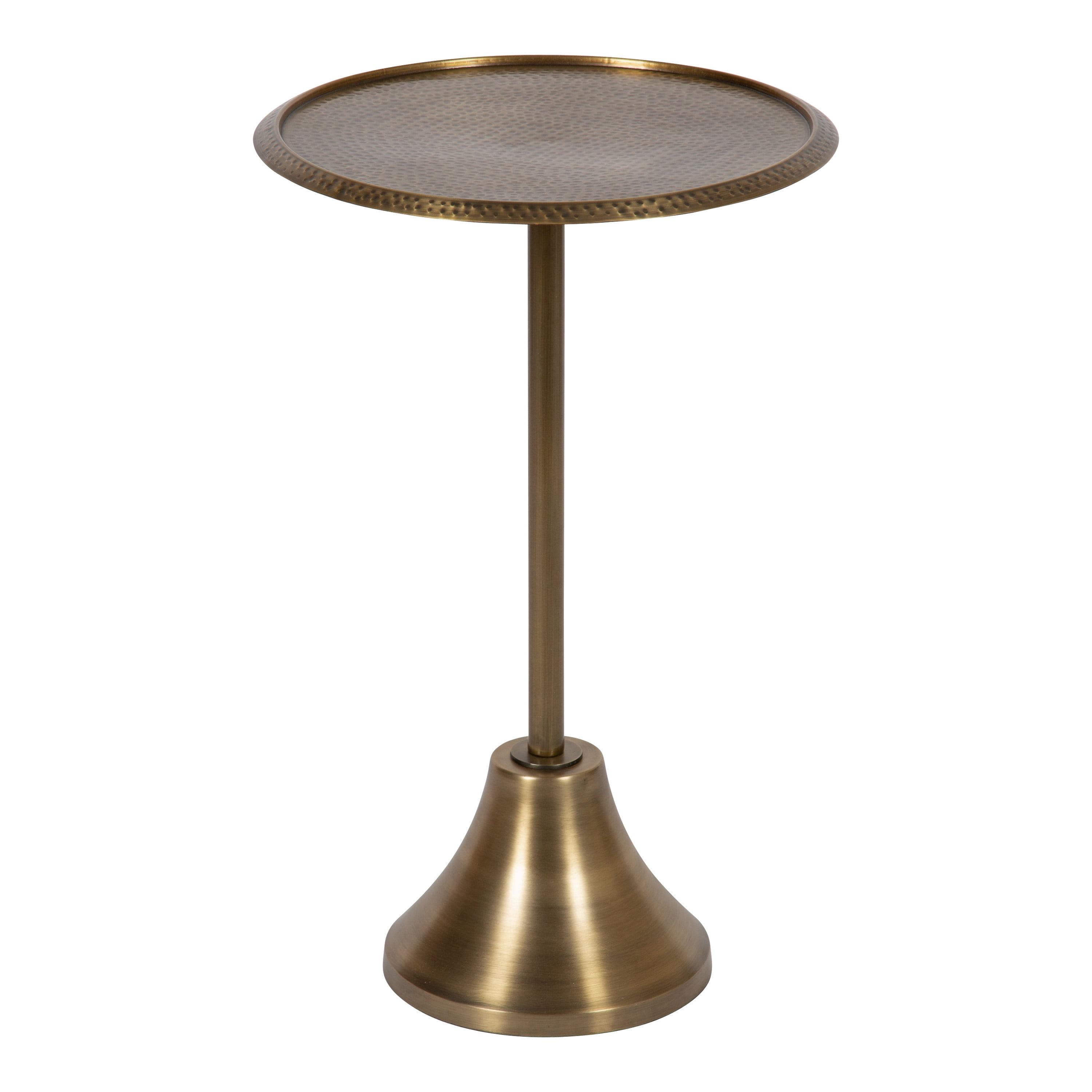 Kate and Laurel Sanzo Round Metal Side Table, 15x15x24, Gold