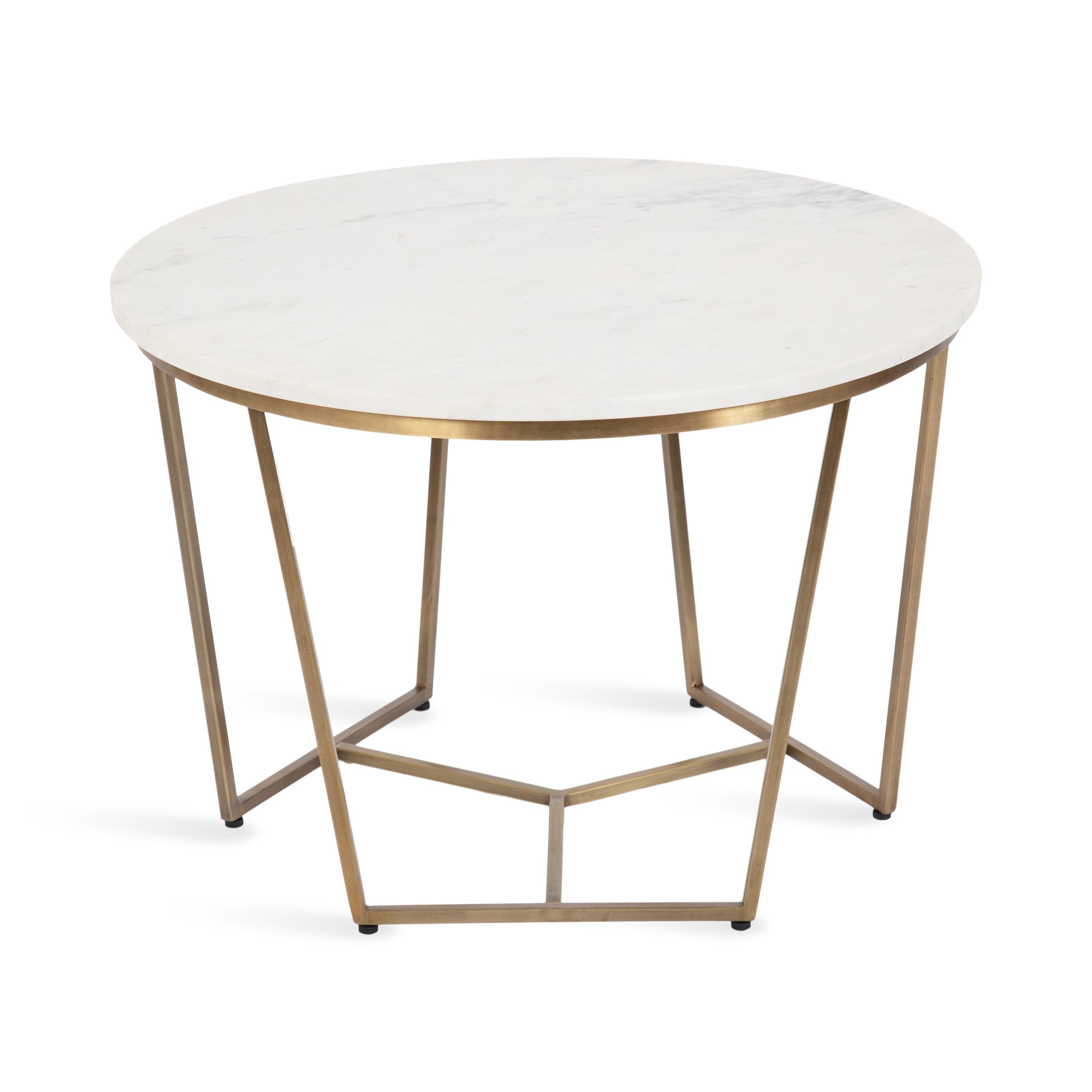Kate and Laurel Solvay Round Metal Coffee Table, 26x26x18, Gold