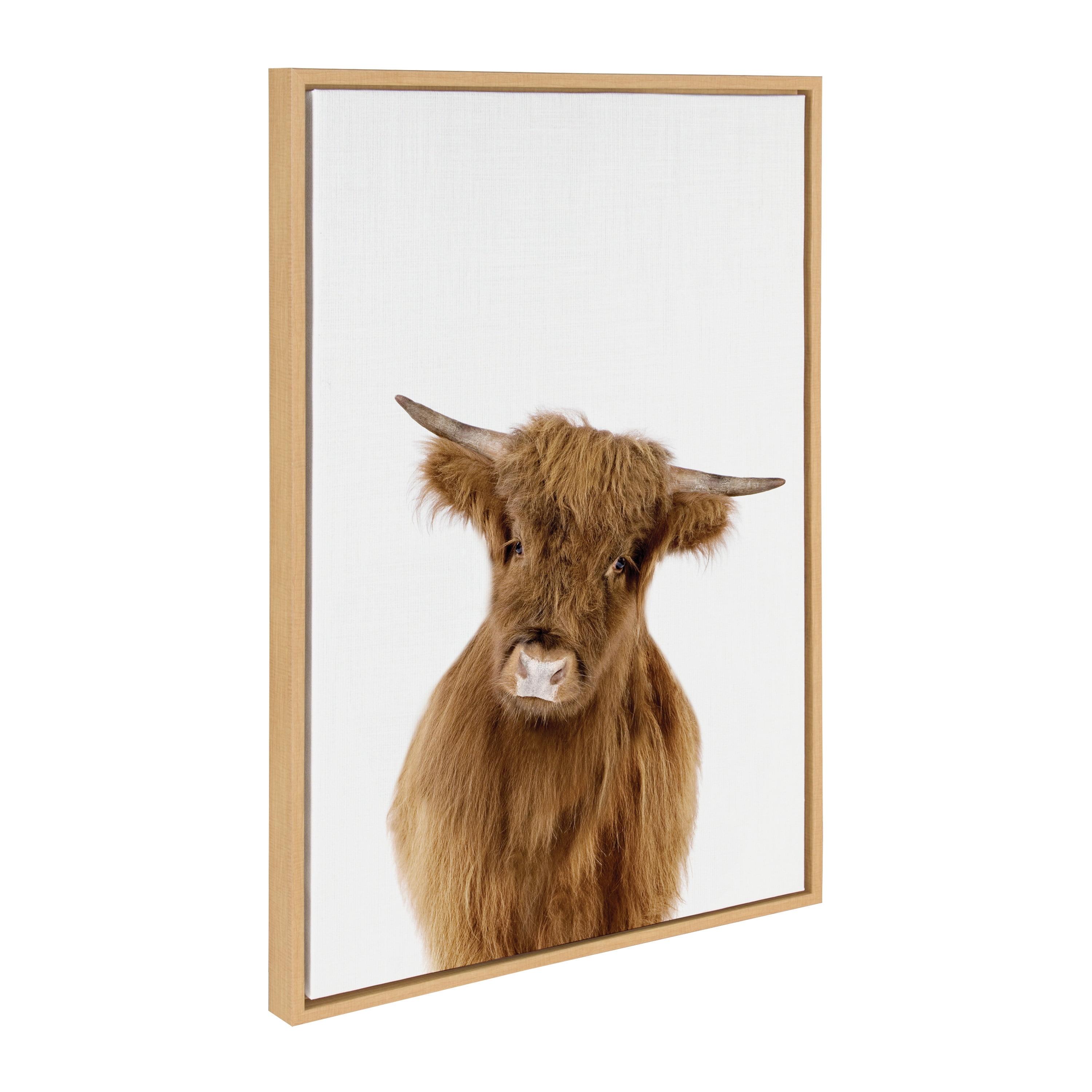 23" x 33" Sylvie Animal Studio Highland Framed Canvas by Amy Peterson Natural - Kate & Laurel All Things Decor