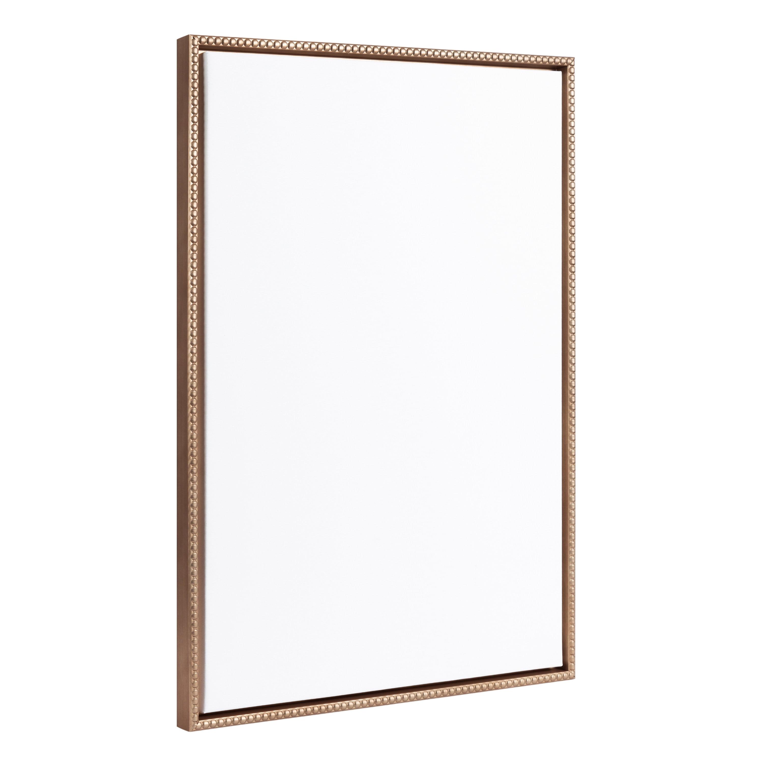 Kate & Laurel All Things Decor 23"x33" Sylvie Beaded Blank Vintage Framed Canvas Wall Art Gold: Transitional Style, Beaded Plastic Frame