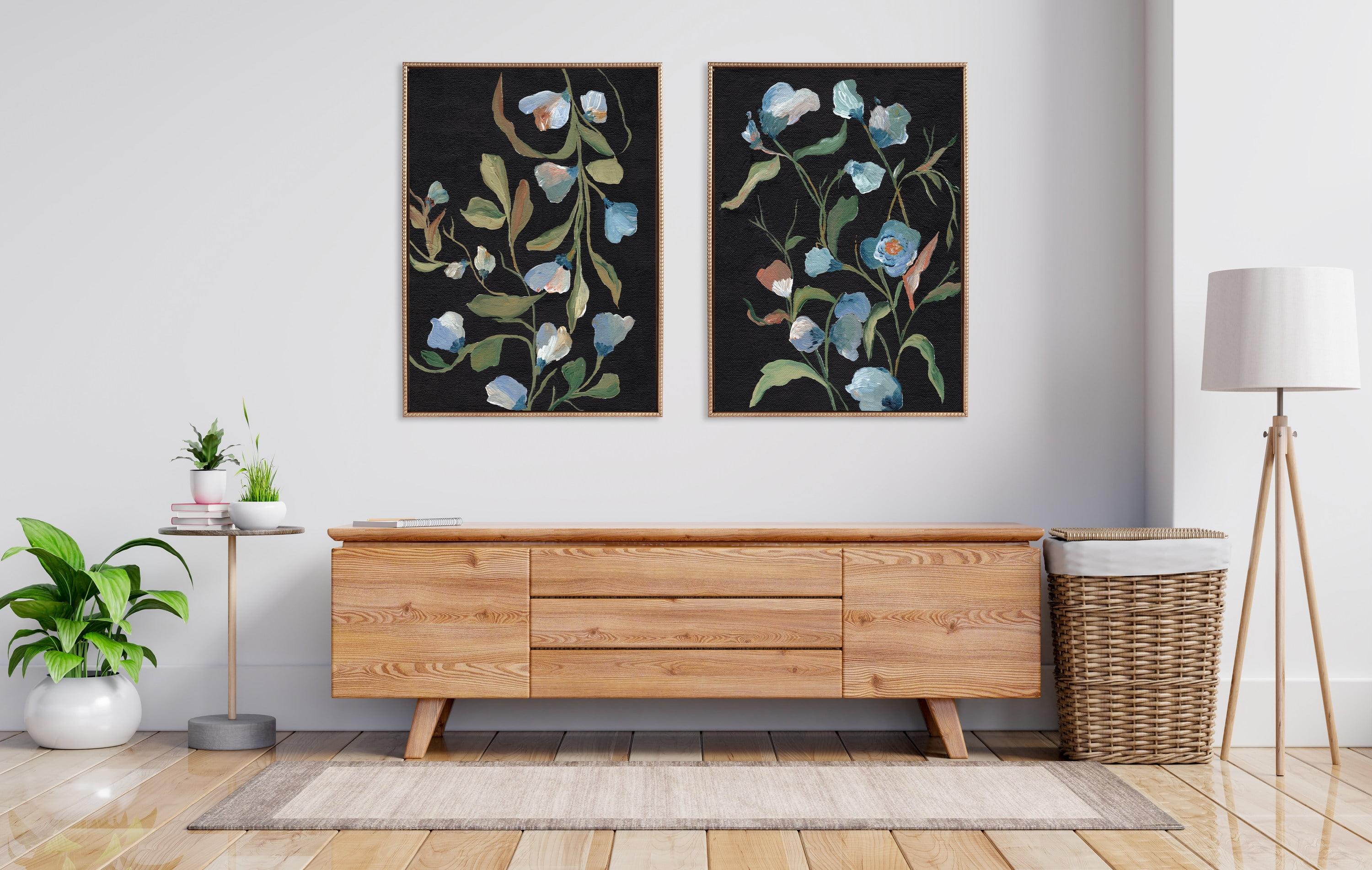 Kate & Laurel All Things Decor 28"x38" (Set of 2) Sylvie Foliage I and III Framed Canvas Arts by Nikita Jariwala Beaded Gold