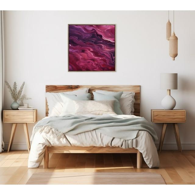 Kate & Laurel All Things Decor 30"x30" Sylvie Tonal Purple Abstract Framed Canvas by The Creative Bunch Studio