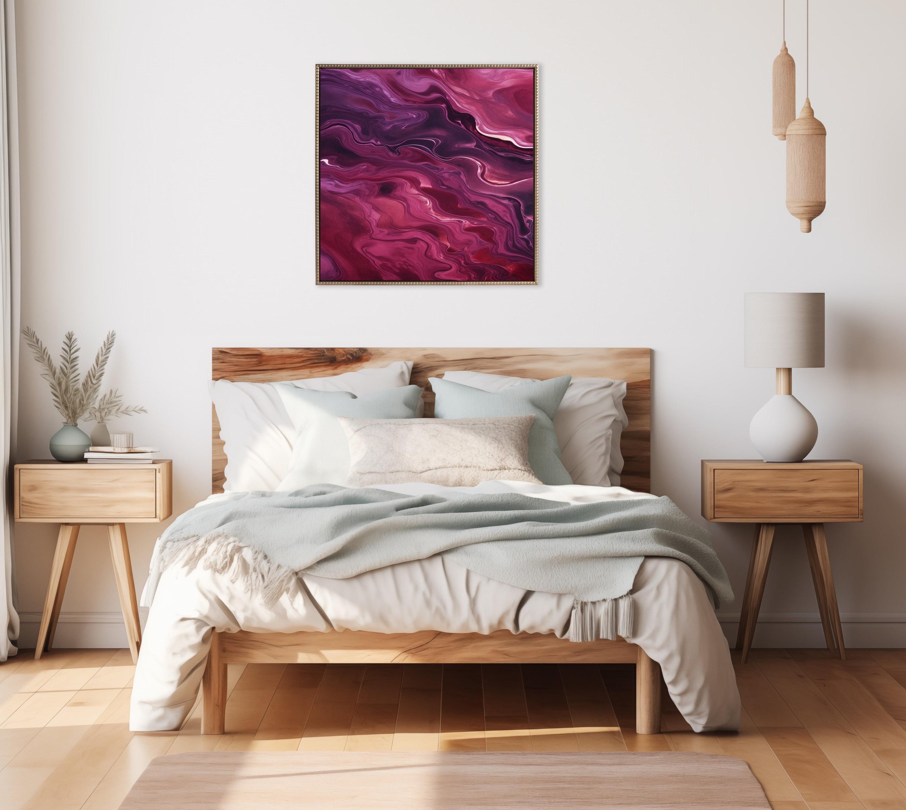 Kate & Laurel All Things Decor 30"x30" Sylvie Tonal Purple Abstract Framed Canvas by The Creative Bunch Studio